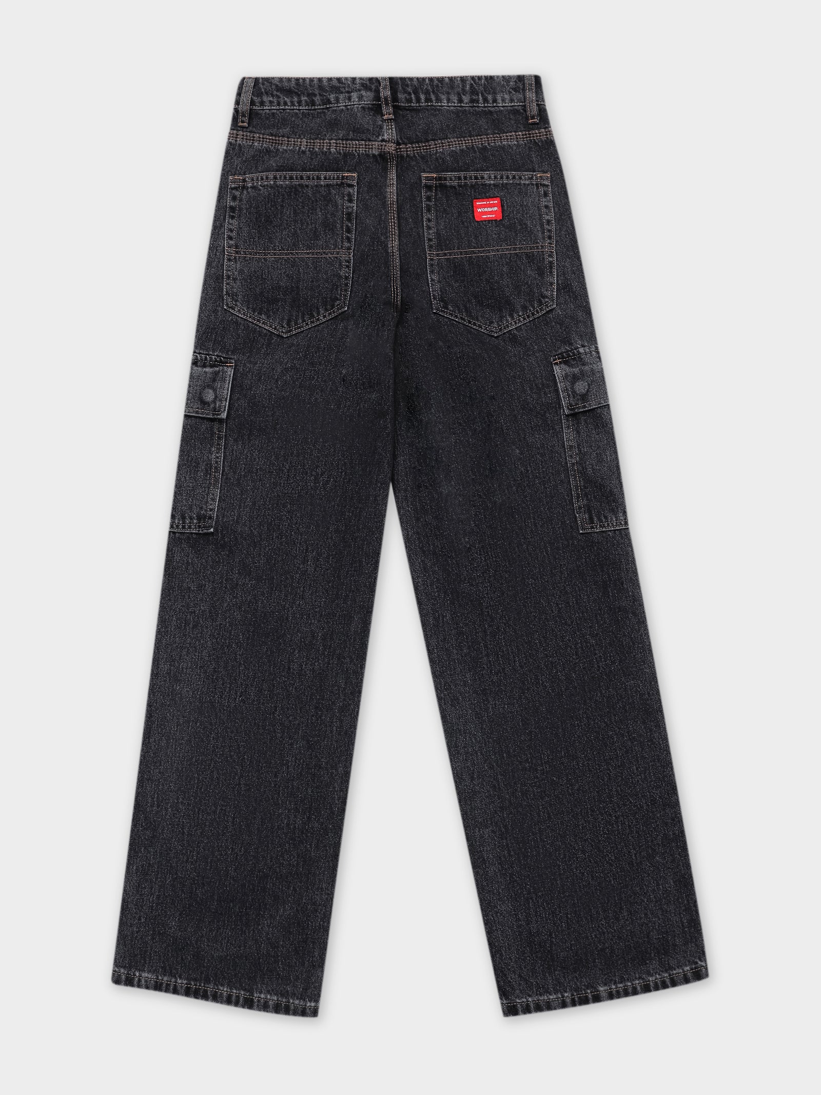 Sloucher Cargo Jeans in Volcanic Ash