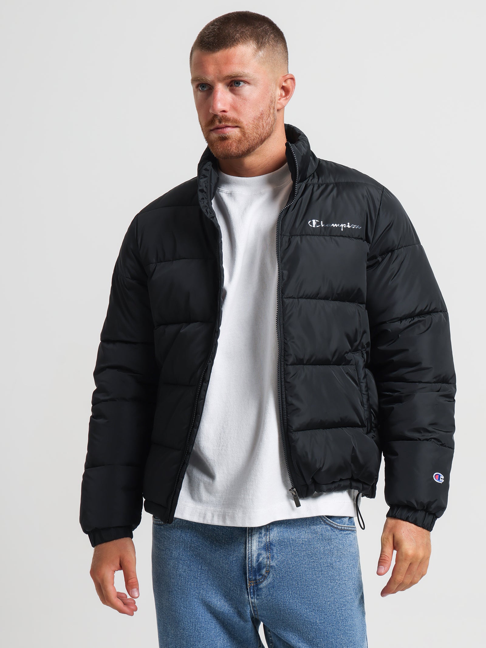 Rochester Padded Puffer Jacket in Black