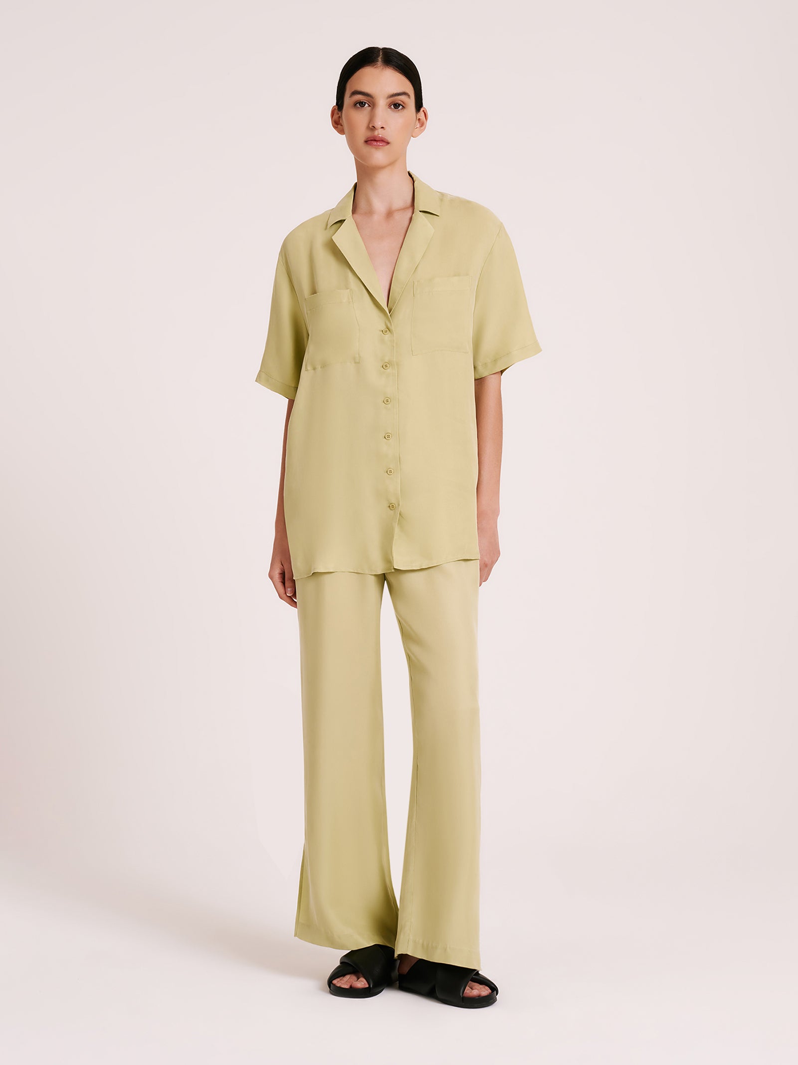 Lucia Cupro Shirt in Lime