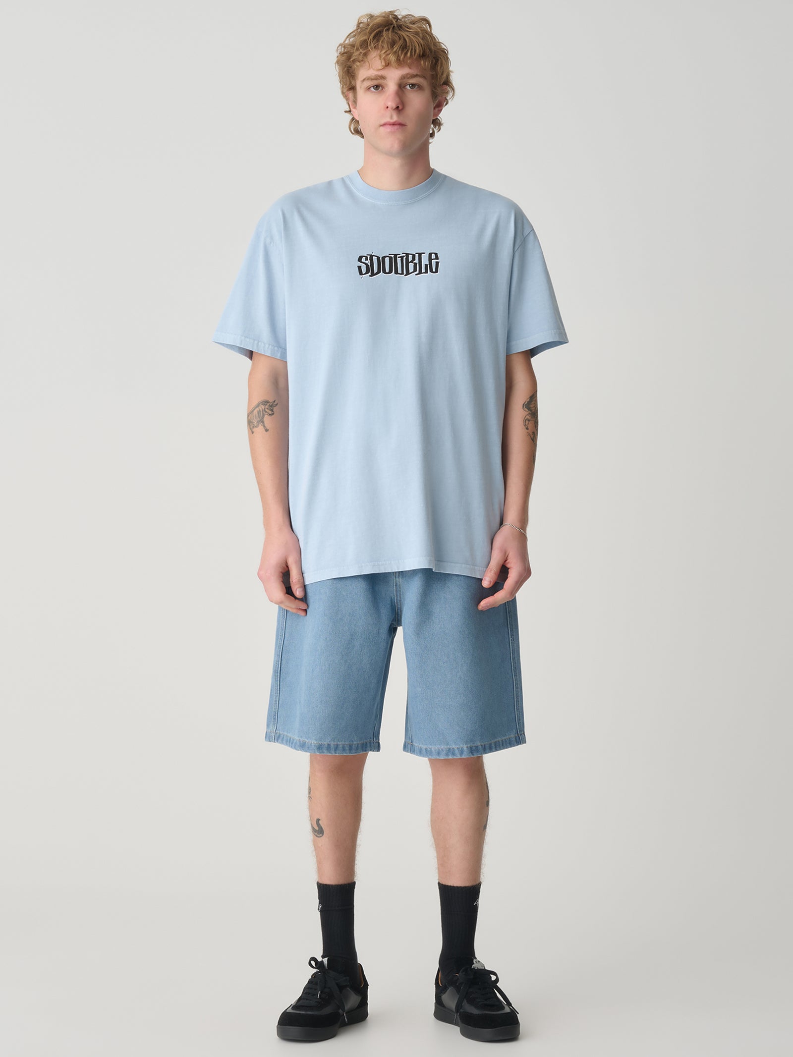 Pintails Tee In Washed Blue