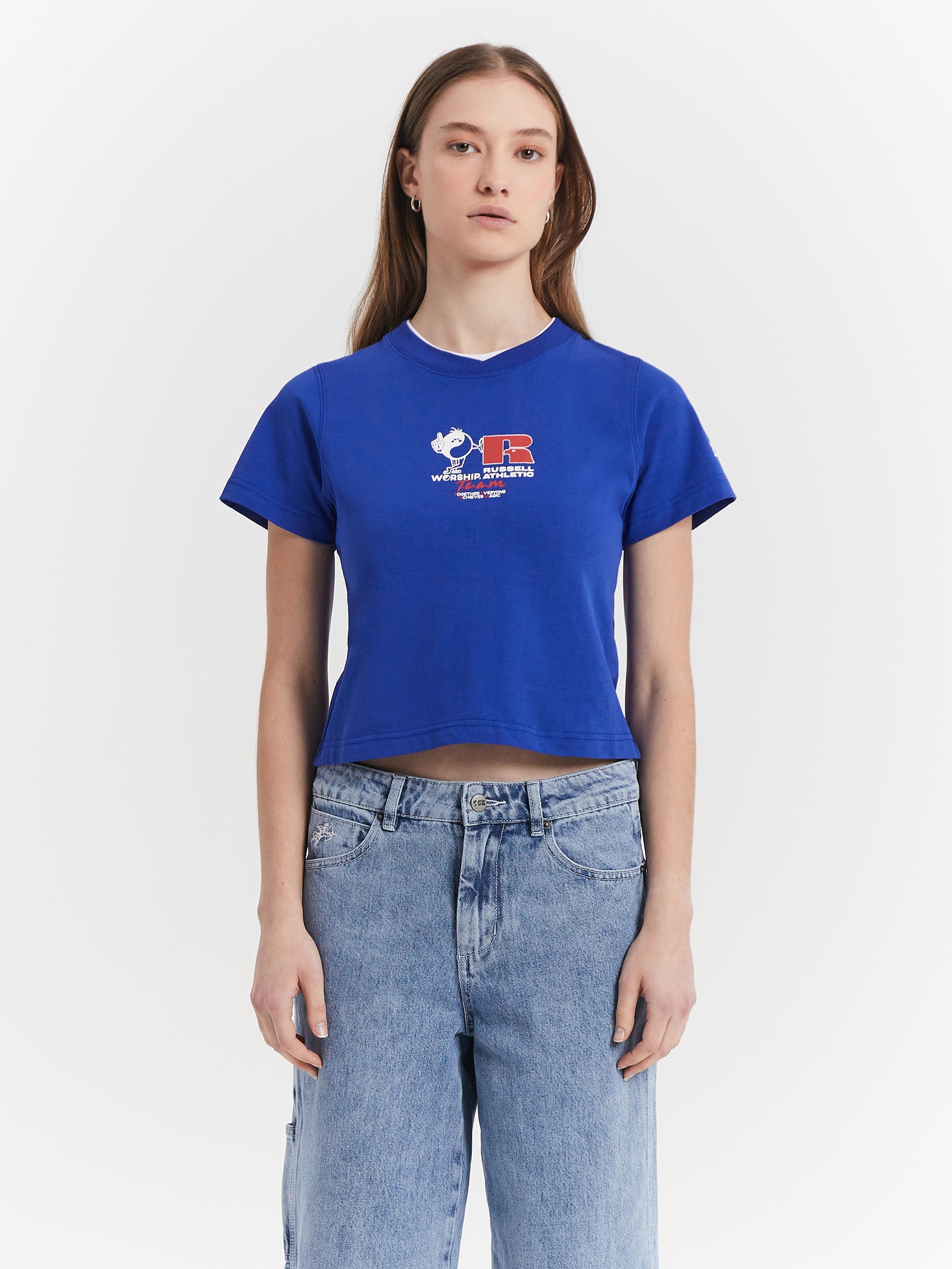 Russell Athletic Team Spirit Boy T-Shirt in Levitation Blue