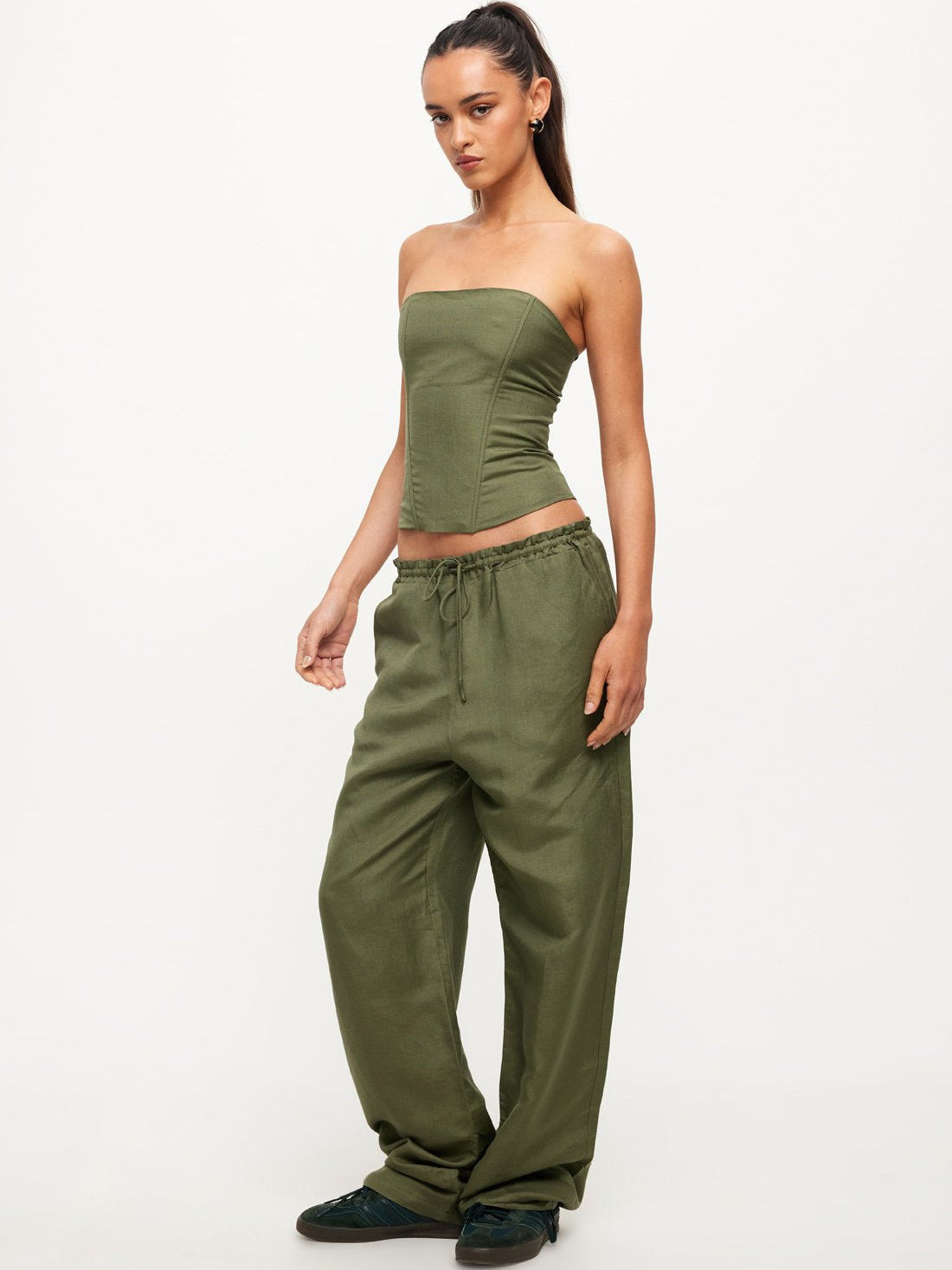 Catalonia Tube Top in Khaki Green