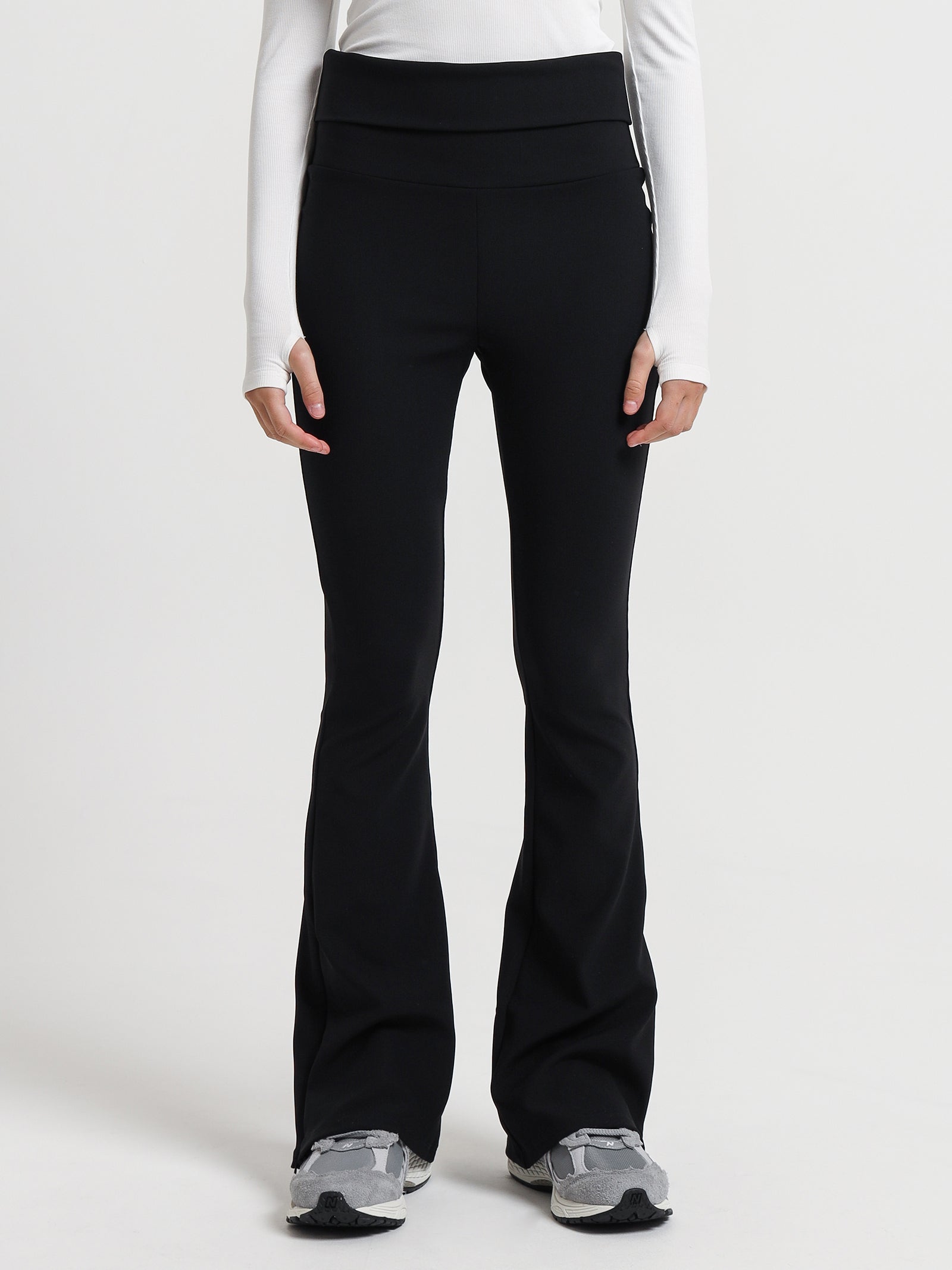 Rima Rib Ponte Pants in Black