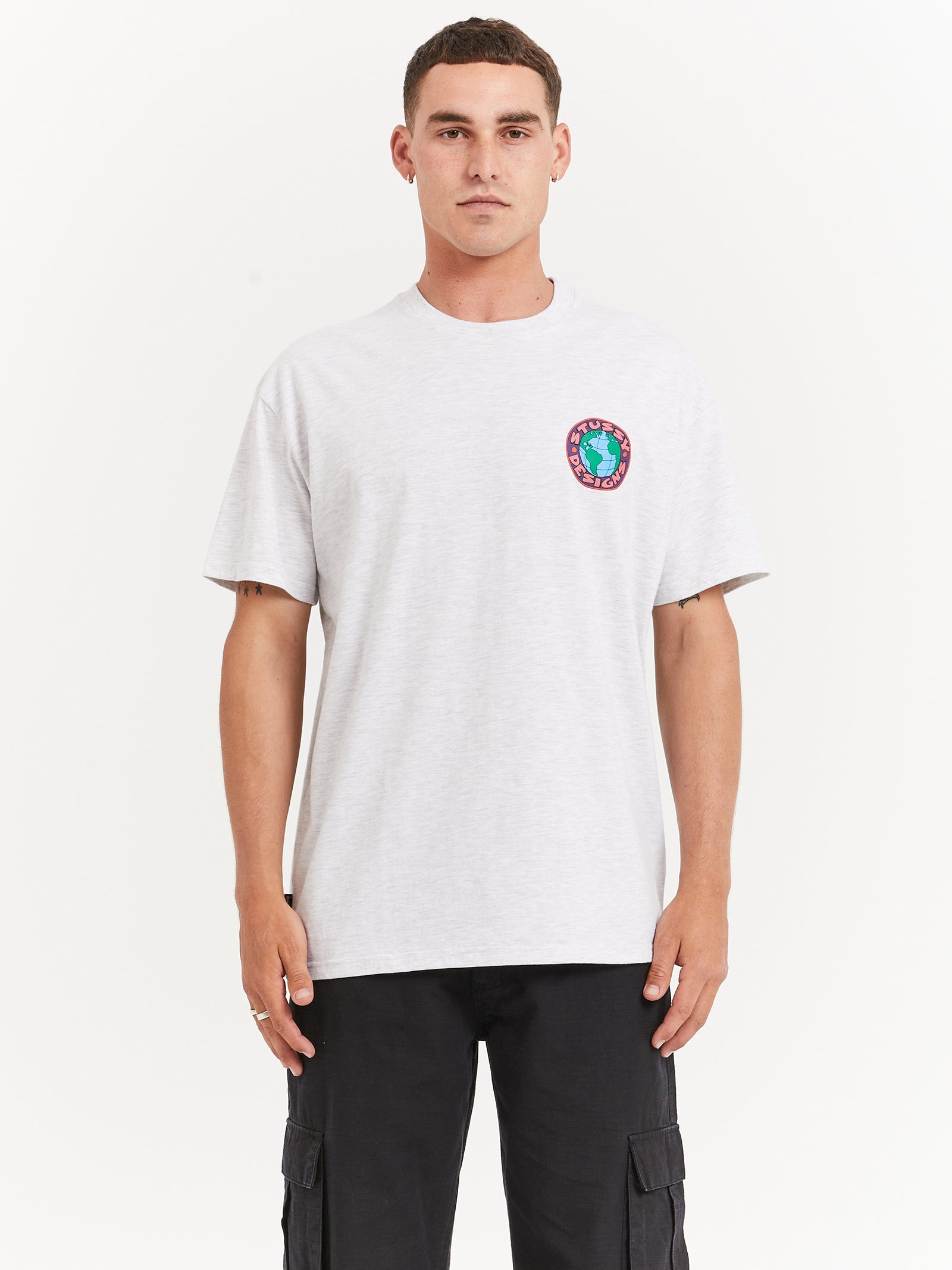 Design Dot Heavyweight Short Sleeve T-Shirt in Snow Marle