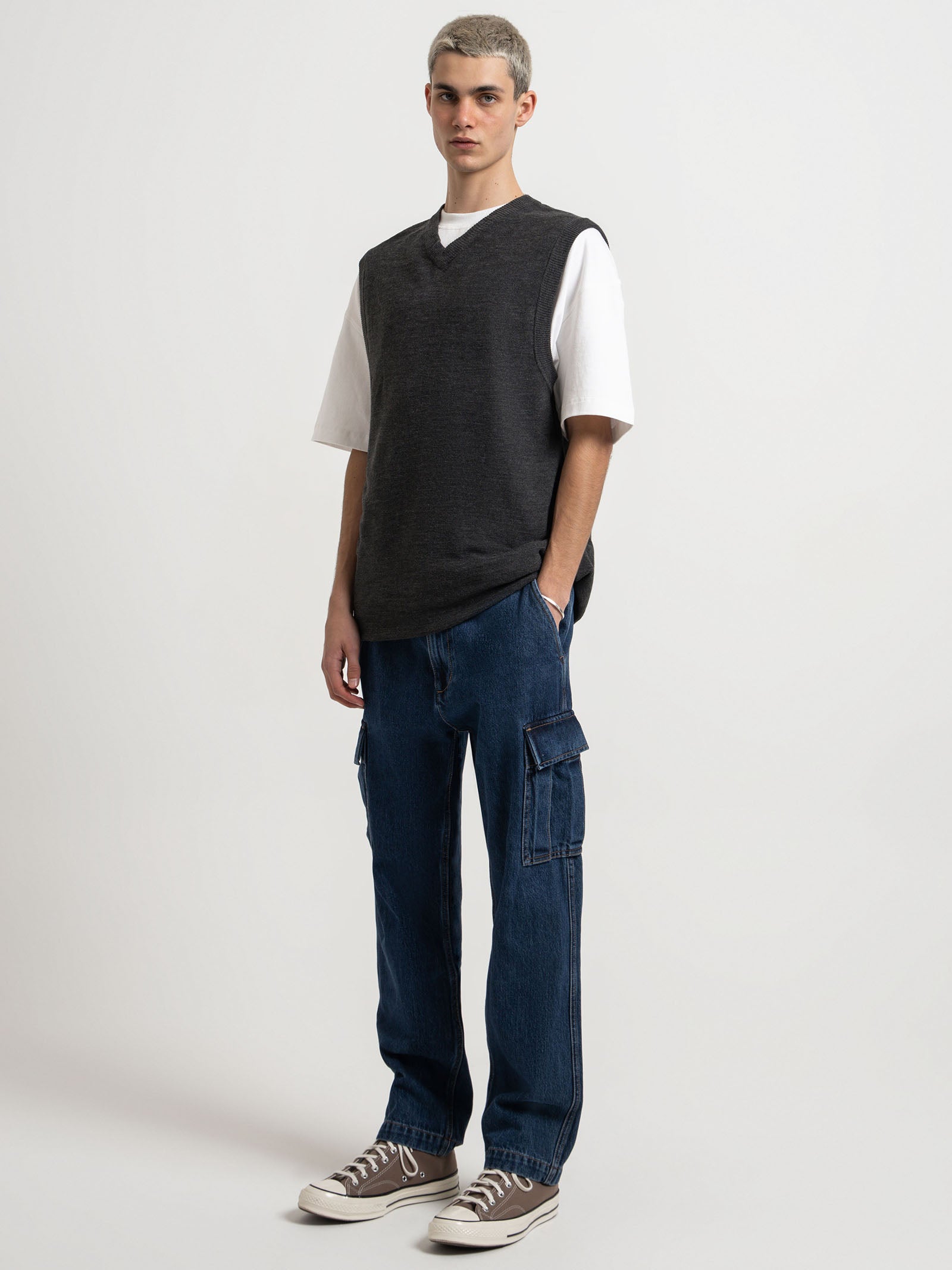 Endless Thrills Knit Vest in Black Marl