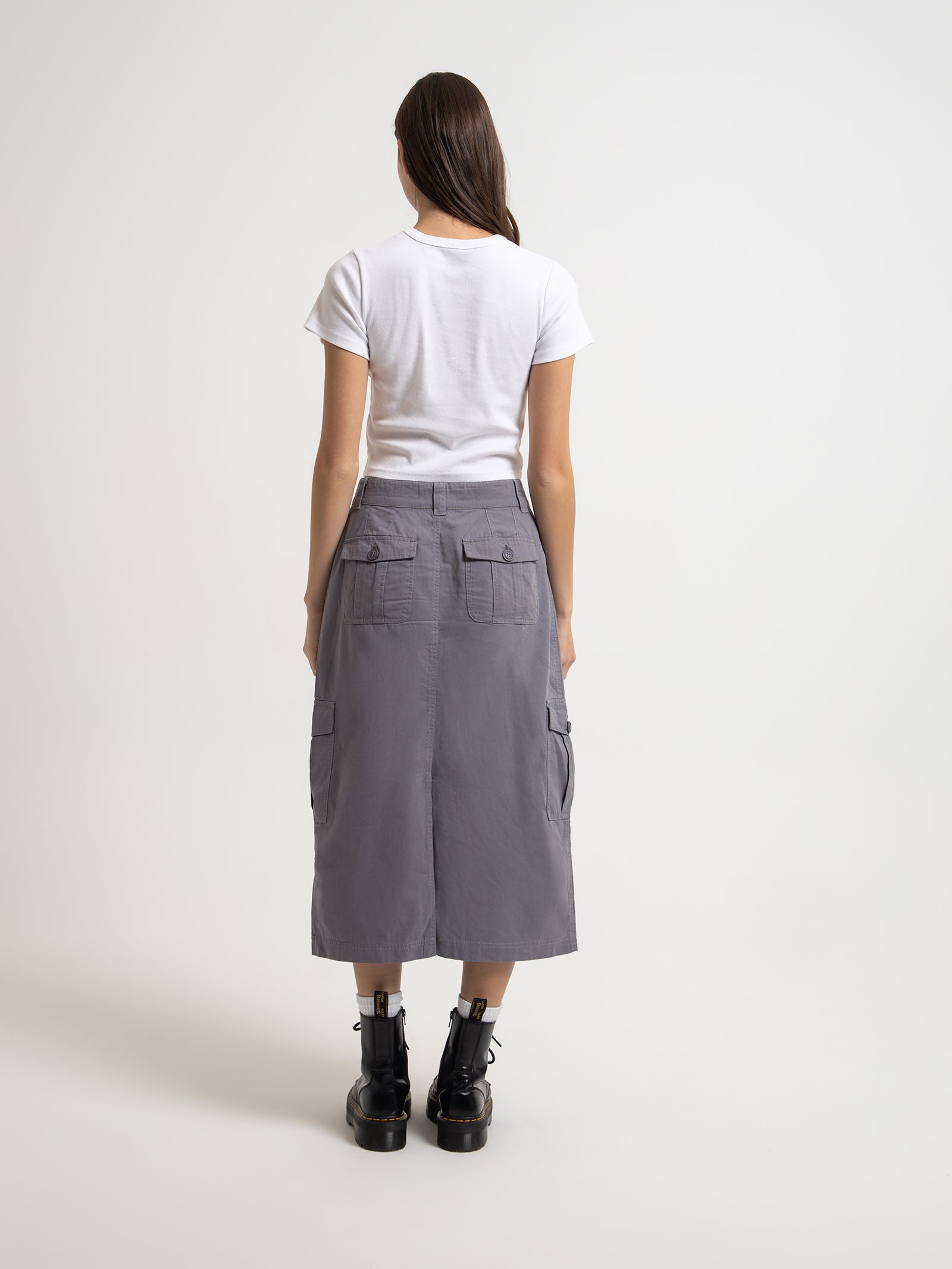 Work Cargo Maxi Skirt in Cement