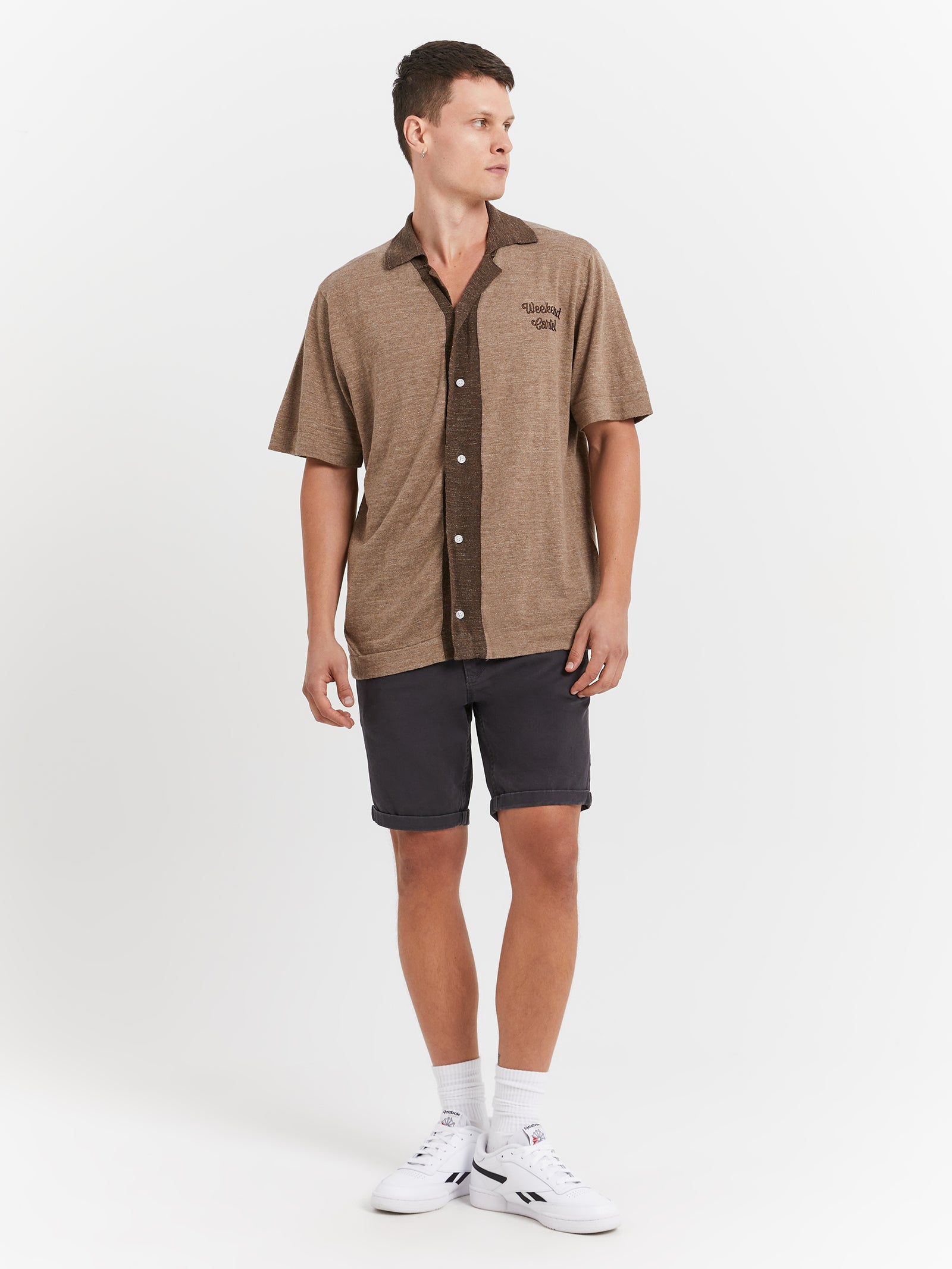 Saloon Knit Shirt in Tan