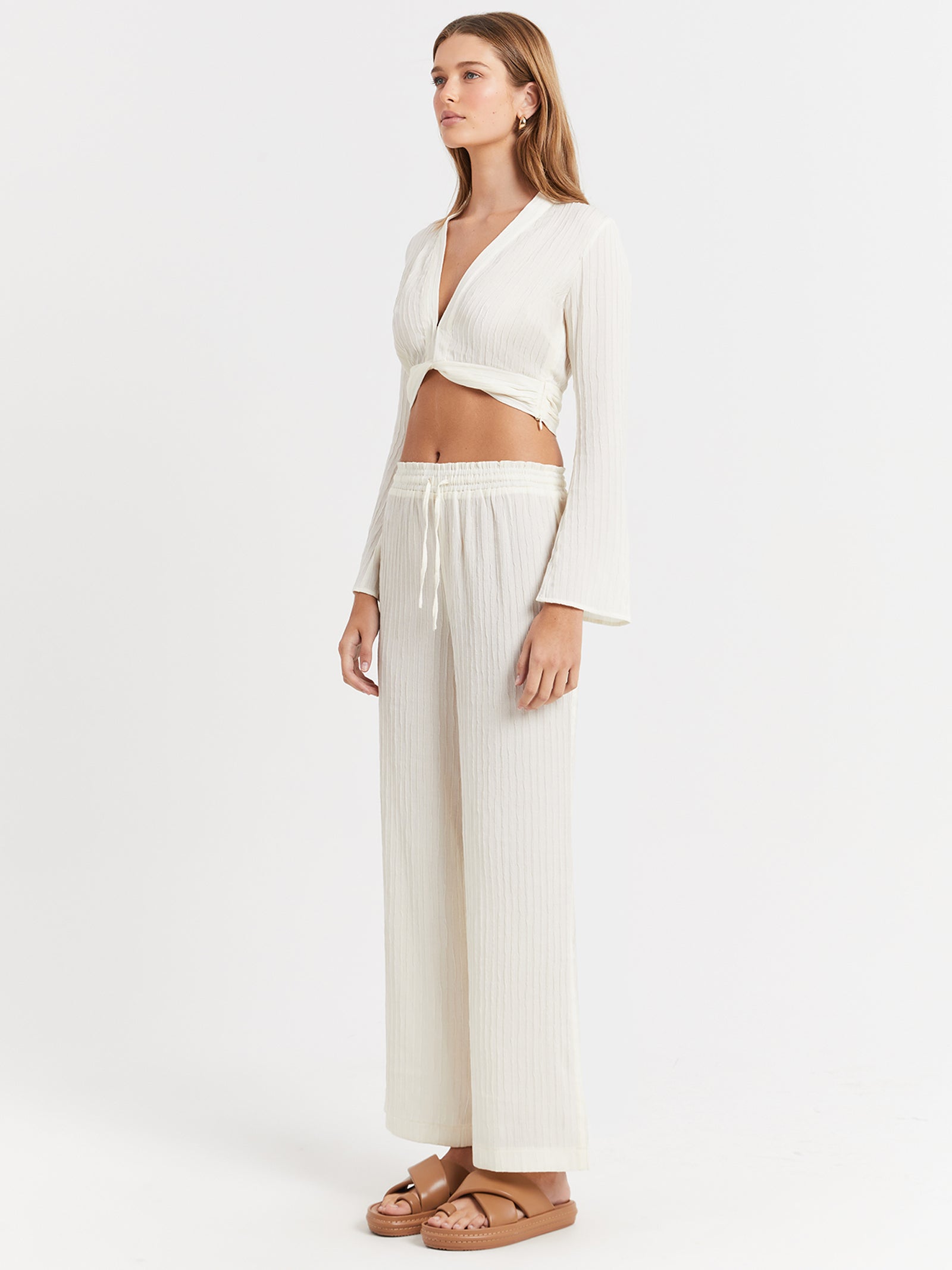 Sorcha Drawstring Pants in Off White