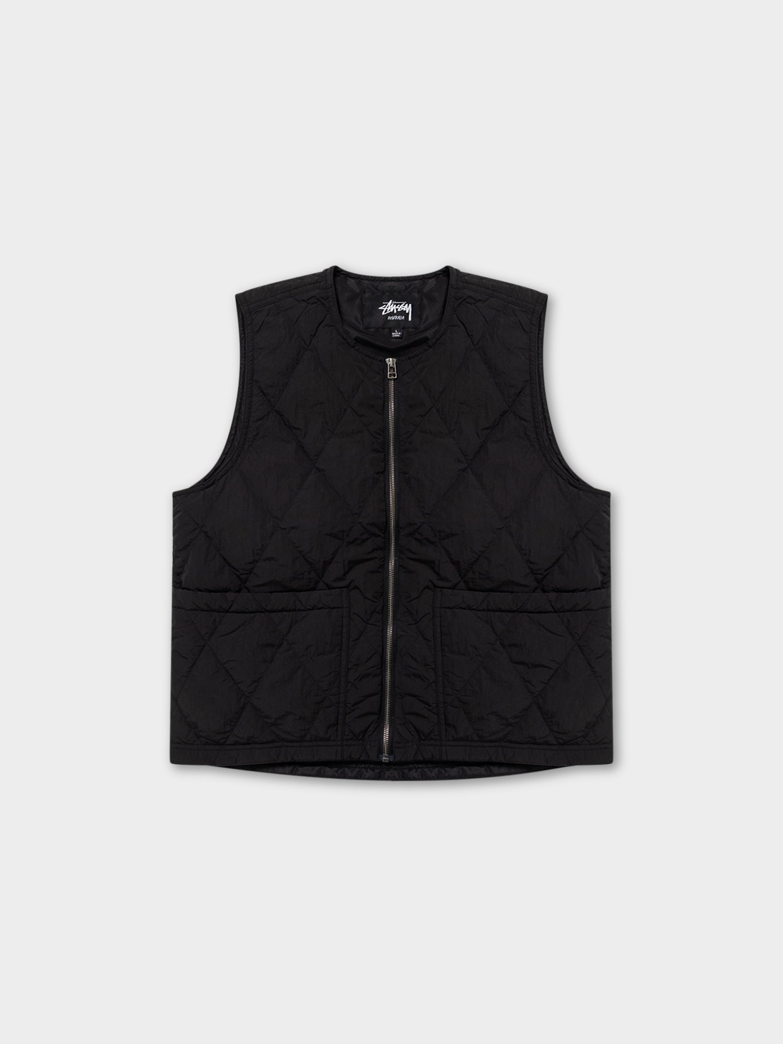 Unisex Diamond Quilted Vest in Black