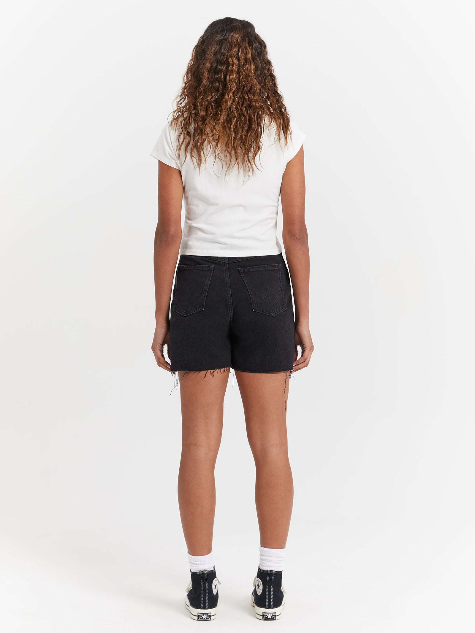 Claudia Straight Shorts in Garage Black