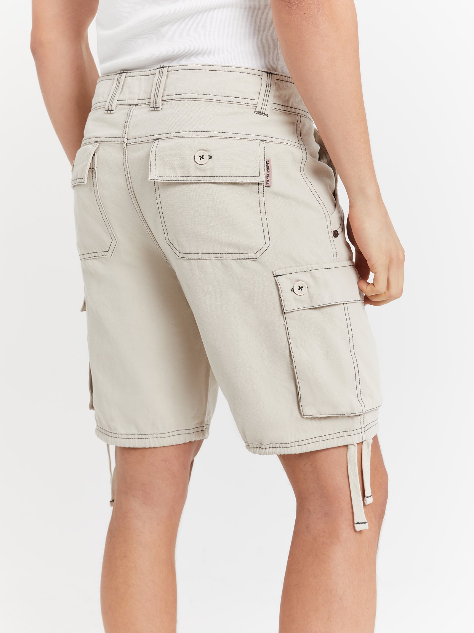 Syndicate Cargo Shorts in Off White