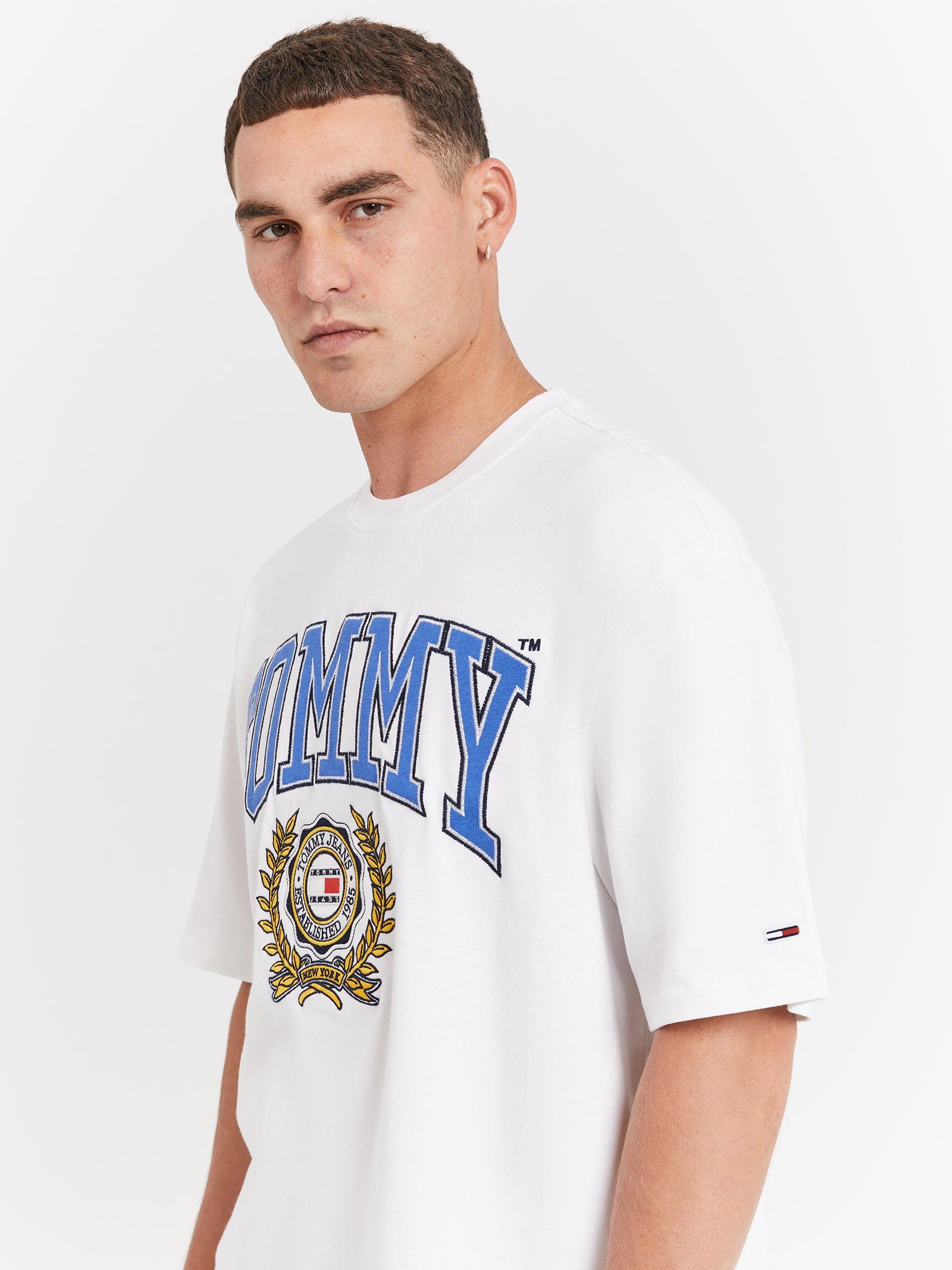 College Oversized Fit T-Shirt in White