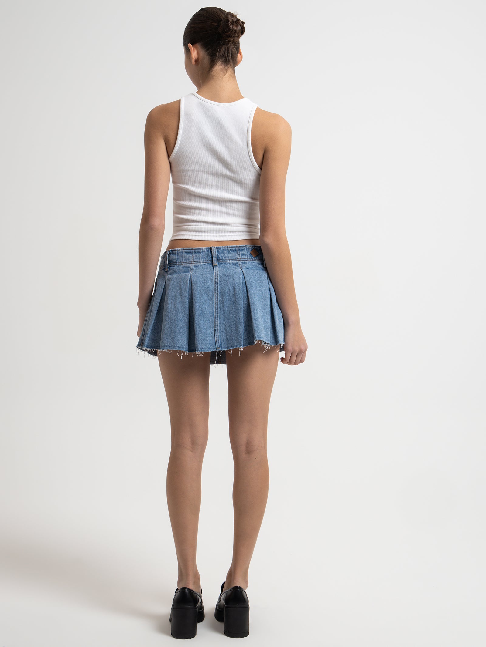 Pleated Mini Skirt in Georgia Blue