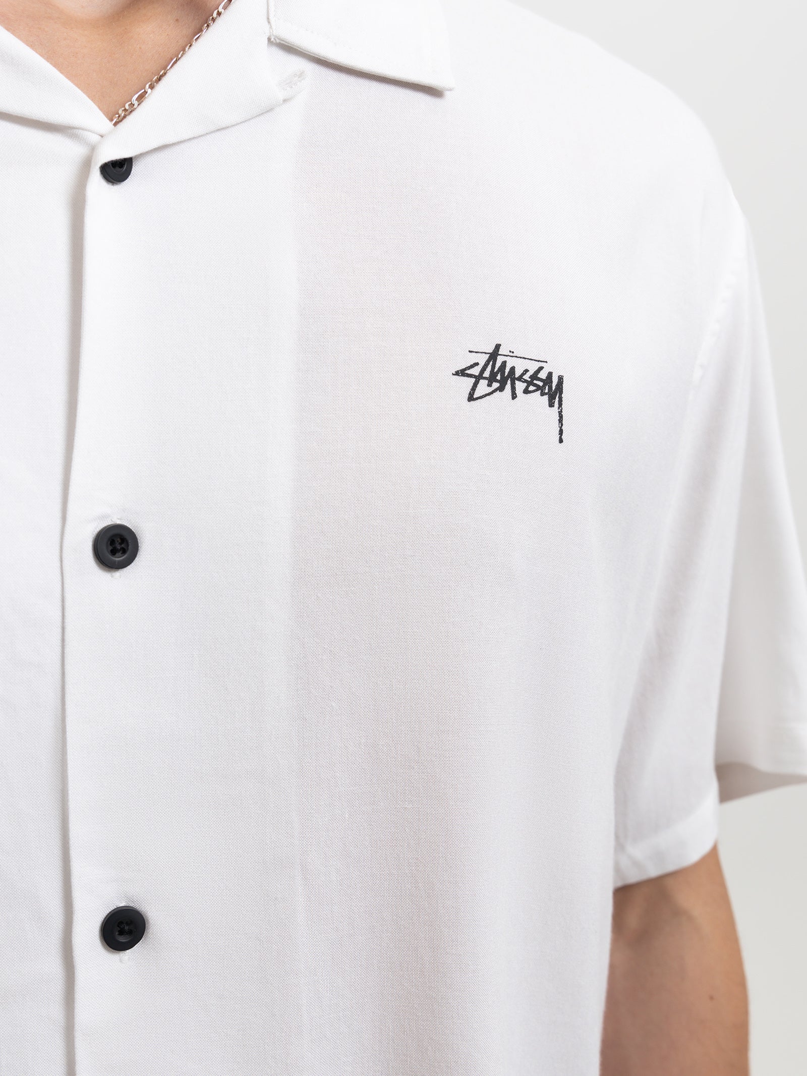 Fire Dice Short Sleeve Shirt in White