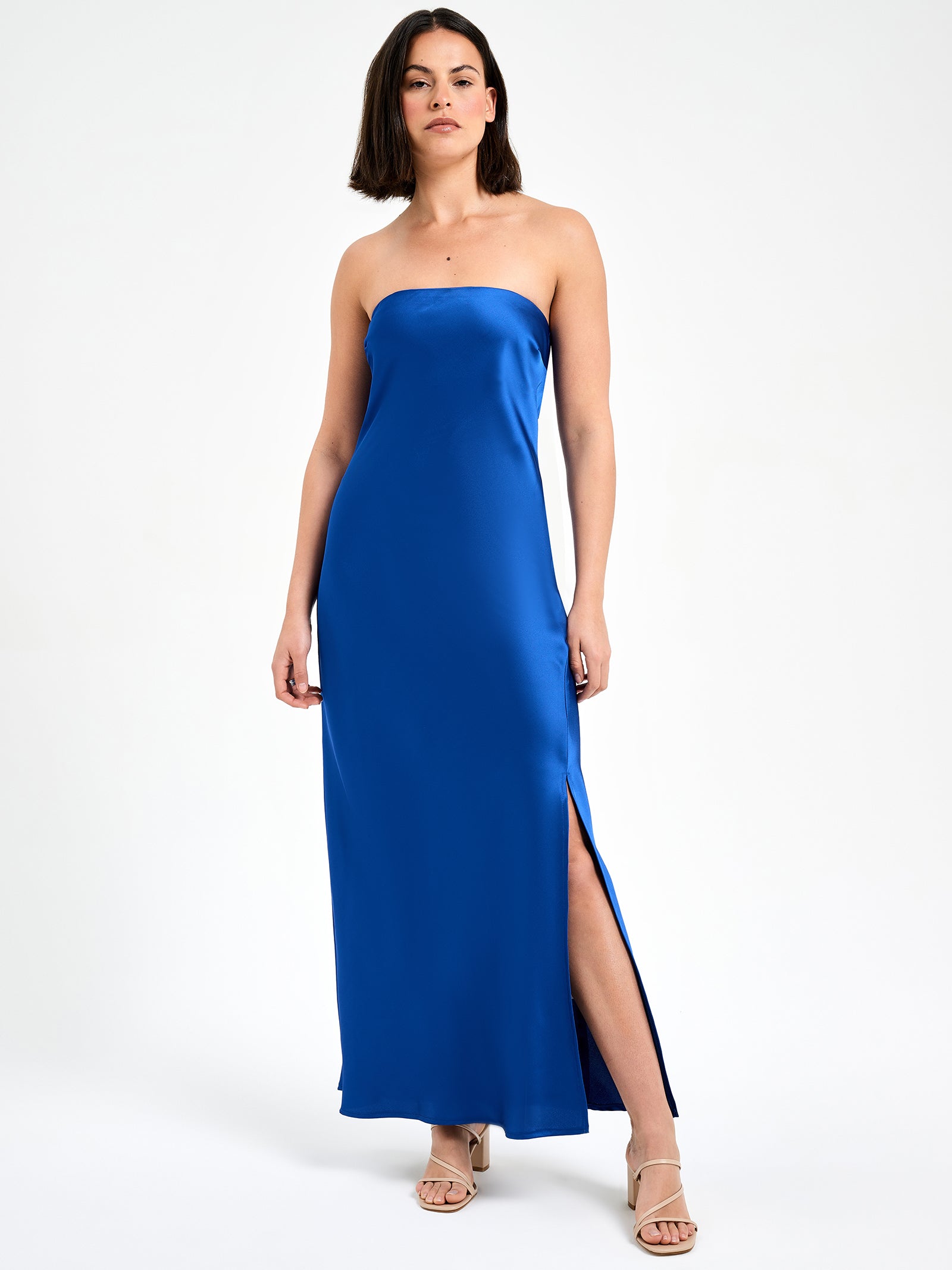 Celine Strapless Maxi Dress in Cobalt