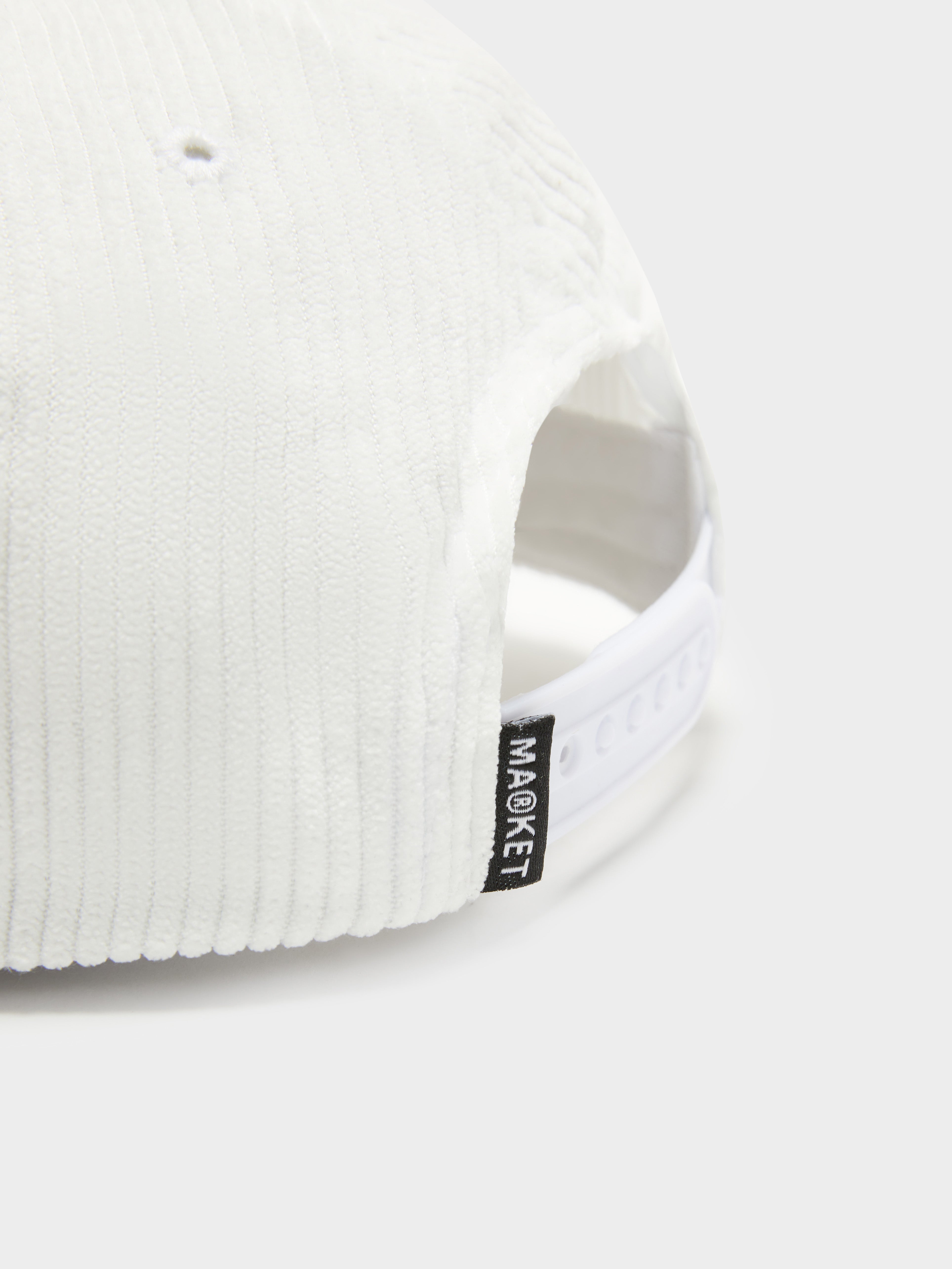 Market Invitational 5 Panel Corduroy Hat in White