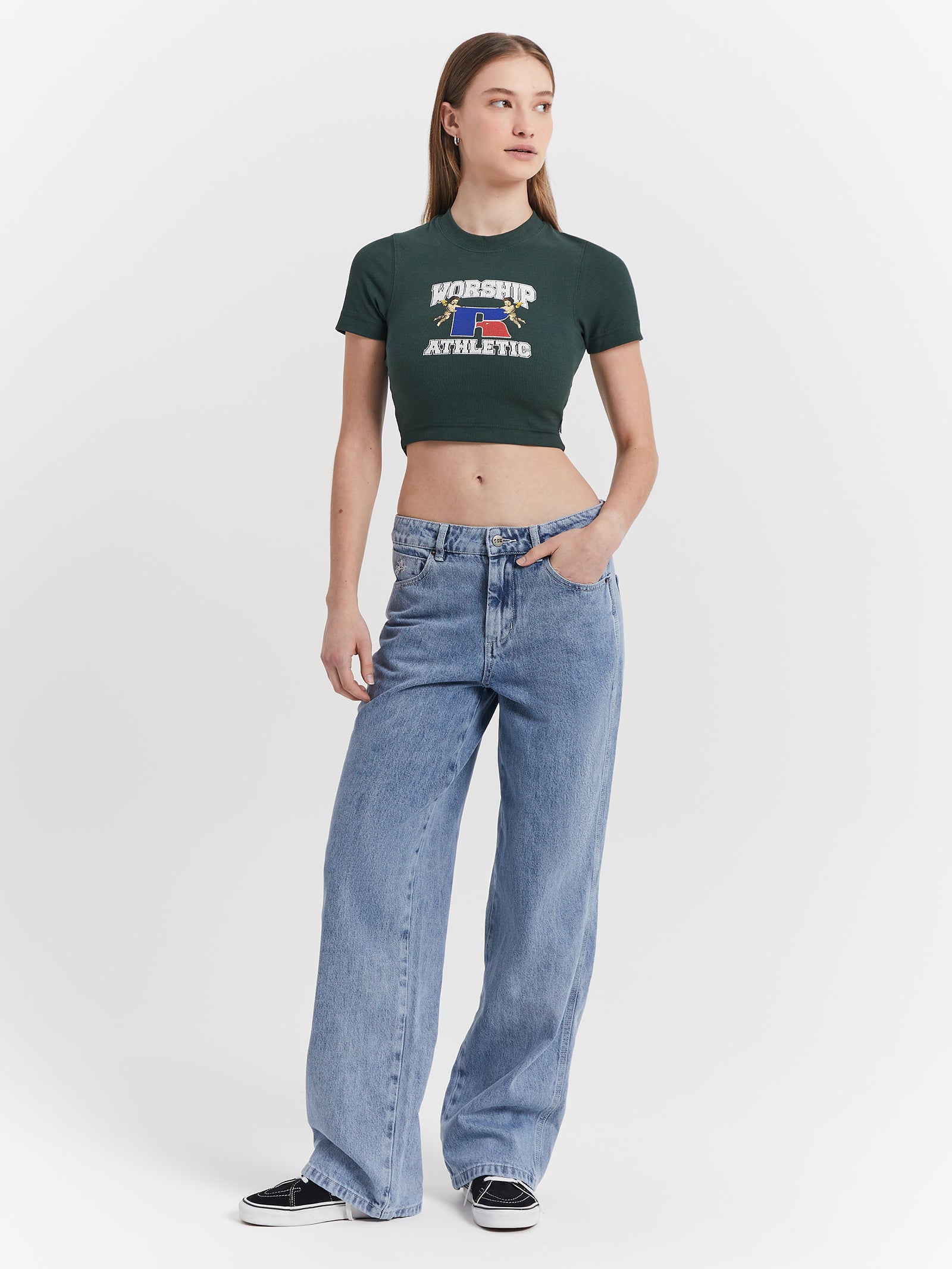 Russell Athletic Carpenter Baggy Jeans in Spirit Blue