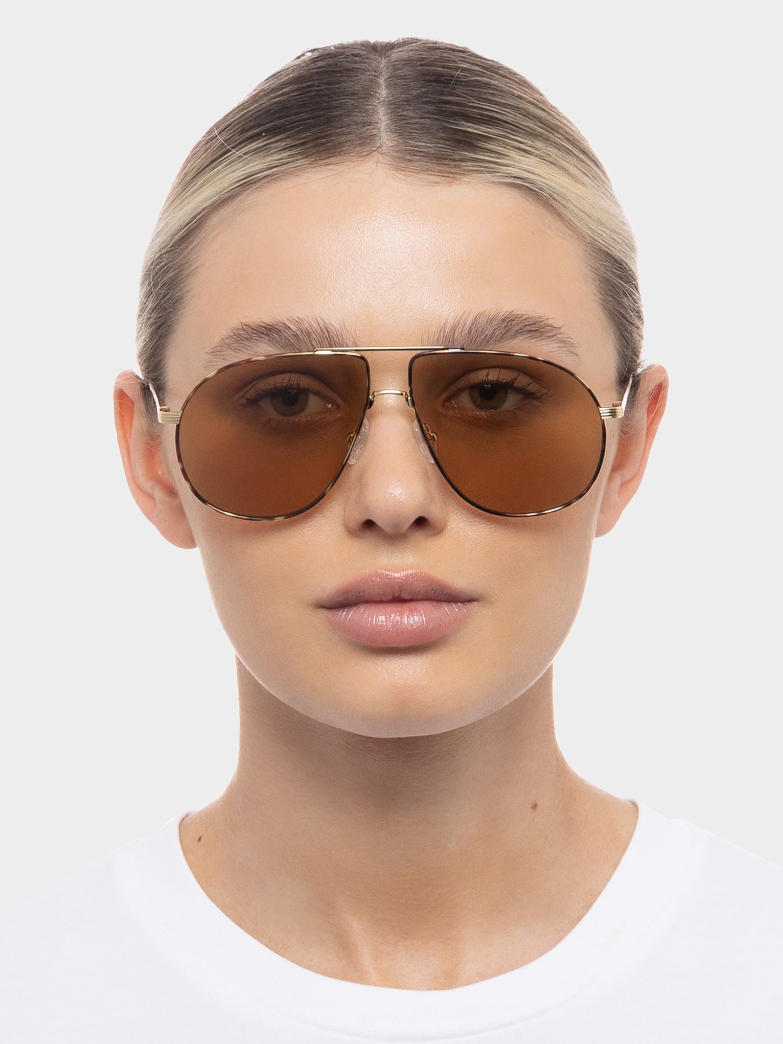 Schmaltzy Sunglasses in Gold Tortoise Light Brown Mono