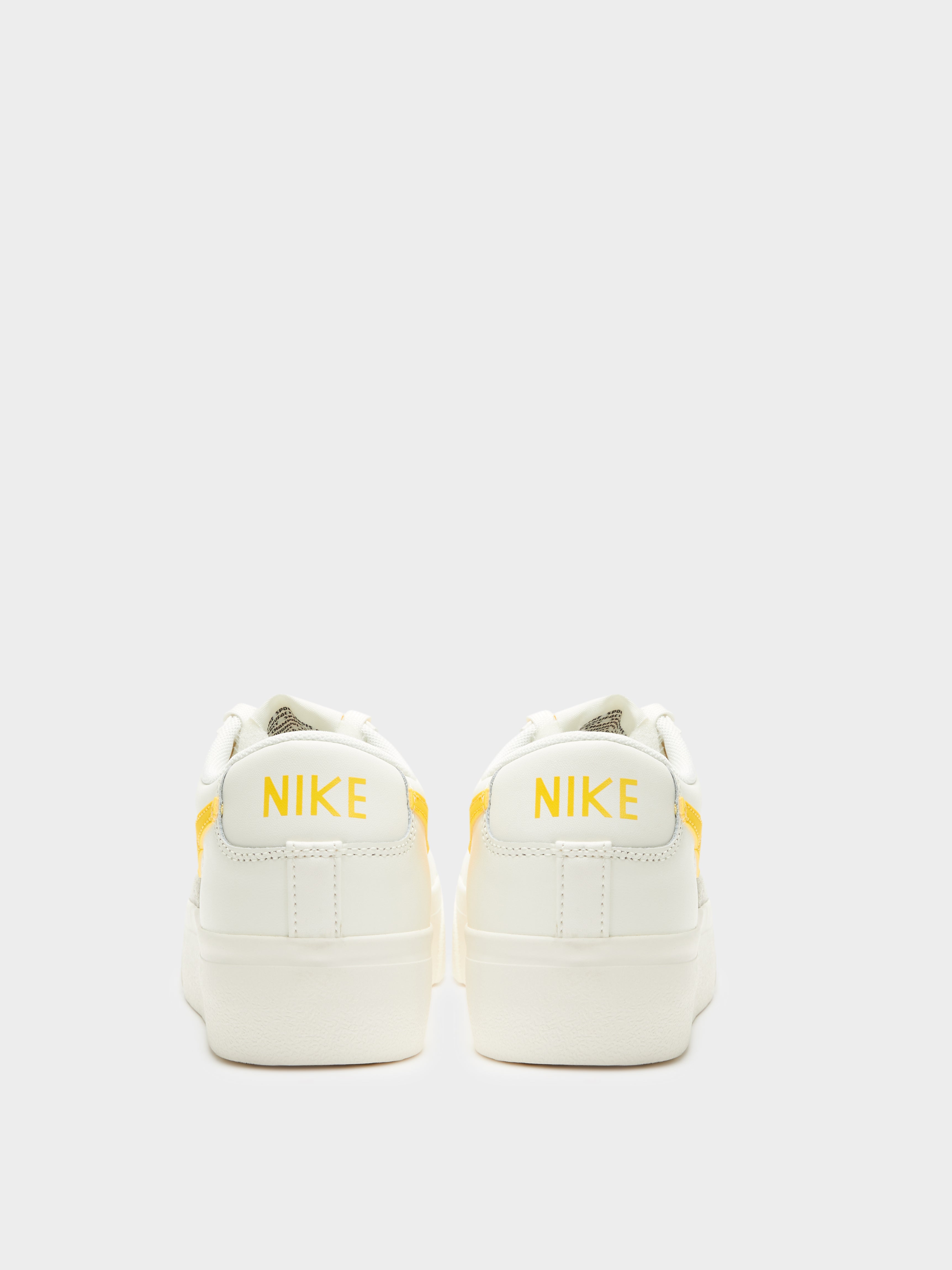 Womens Blazer Low Platform Sneakers in White & Yellow