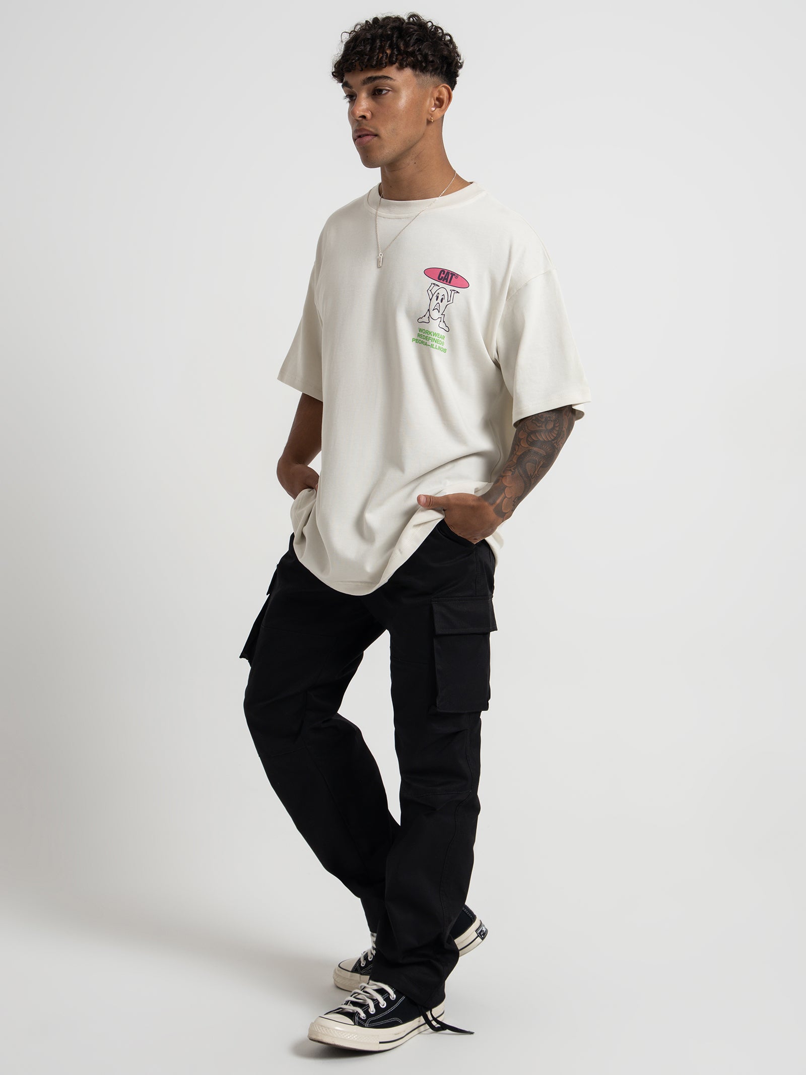 Hard Worker T-Shirt in Bone White