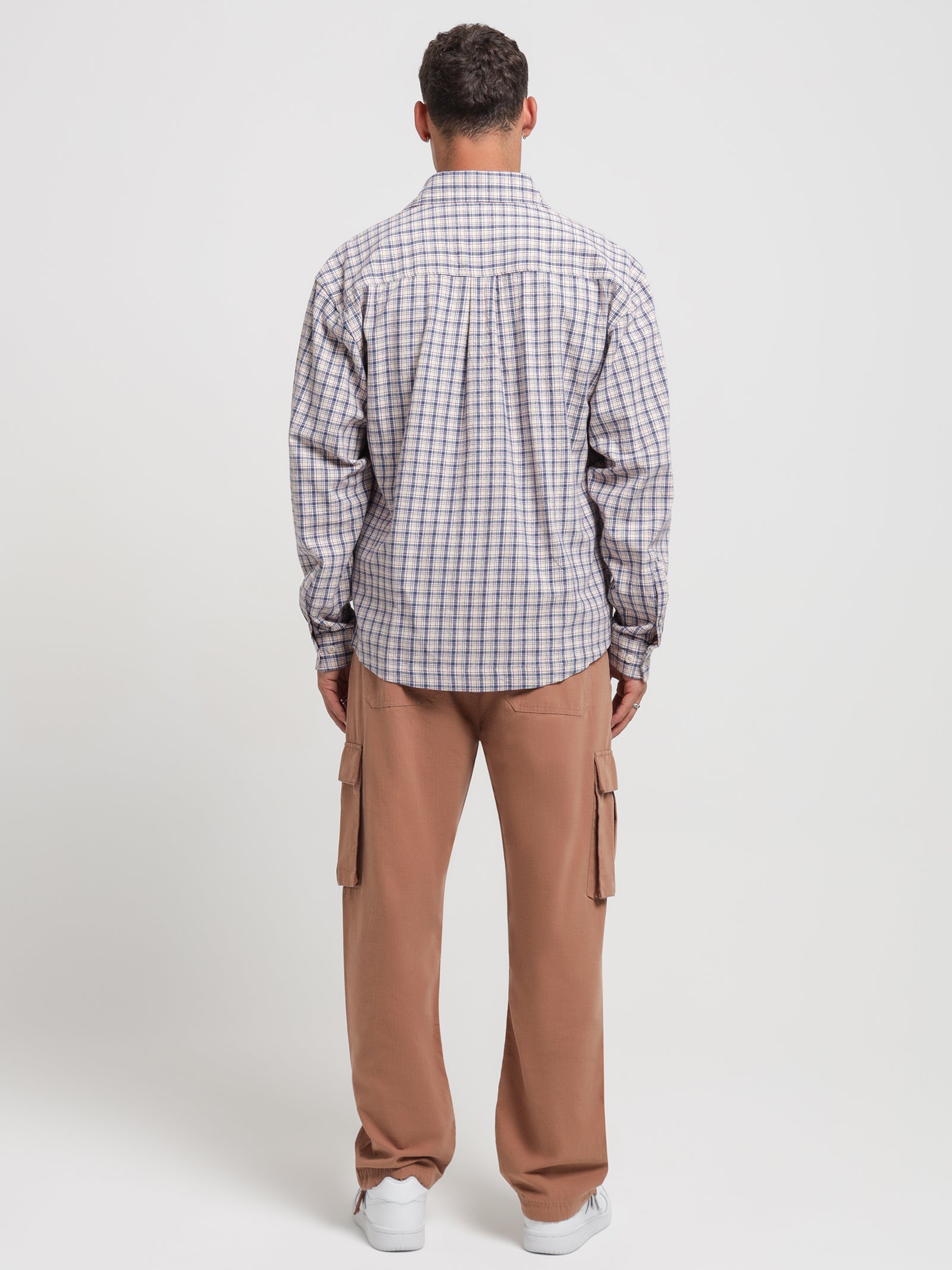 Bailey Long Sleeve Shirt in Indigo Plaid