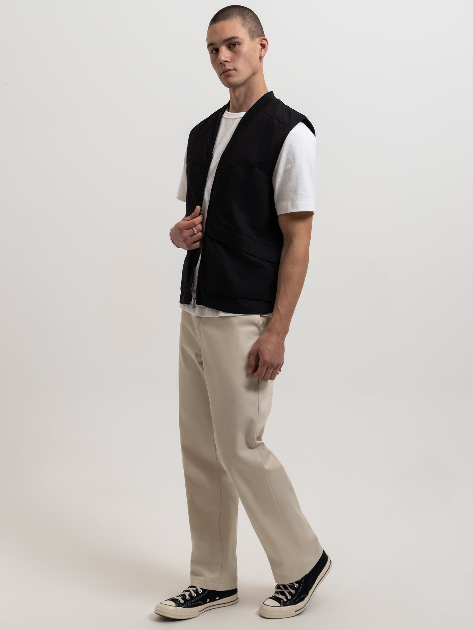 Wyatt Cargo Vest in Black