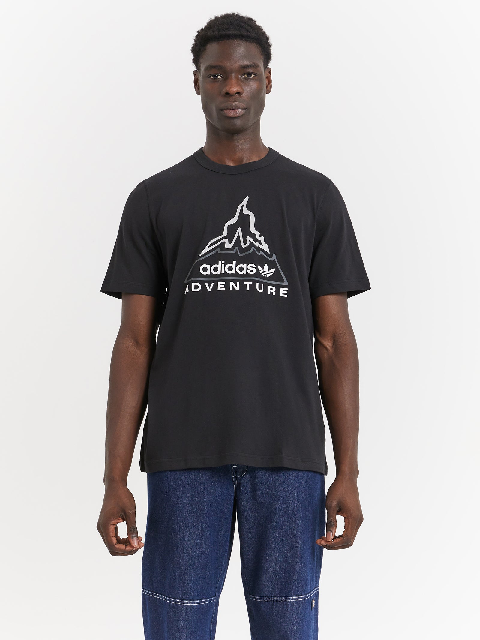 Adventure Graphic Volcano T-Shirt in Black