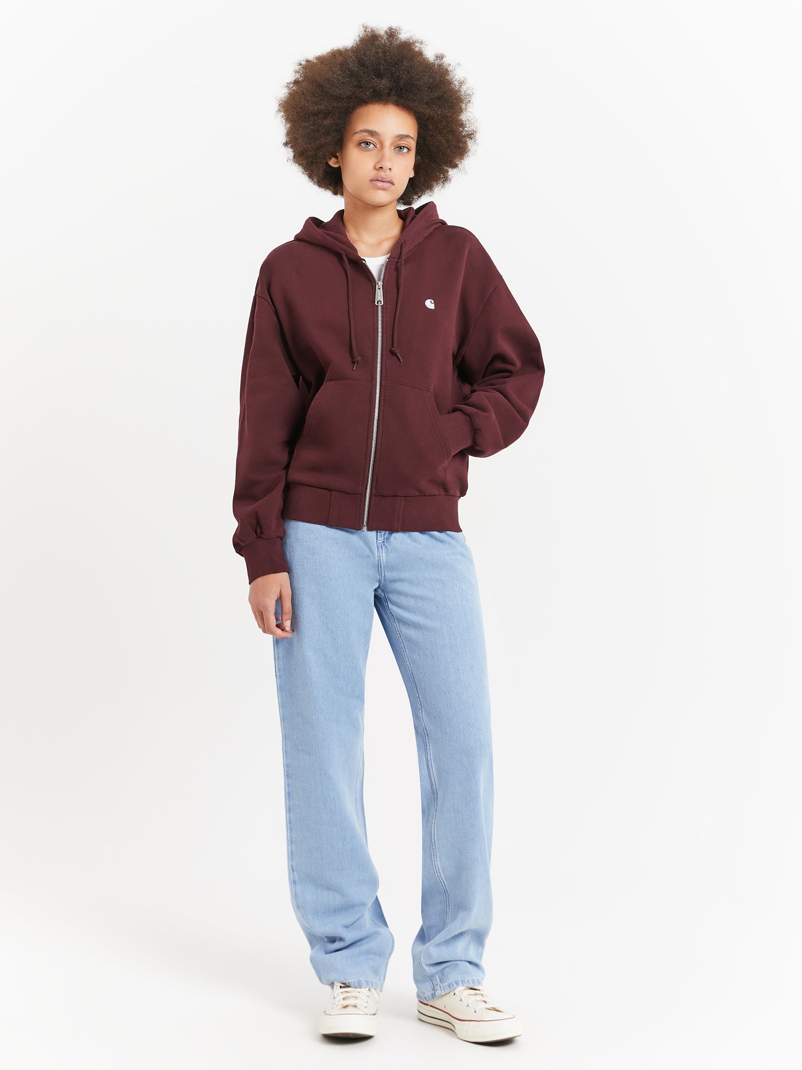 Hooded Casey Jacket in Dark Red