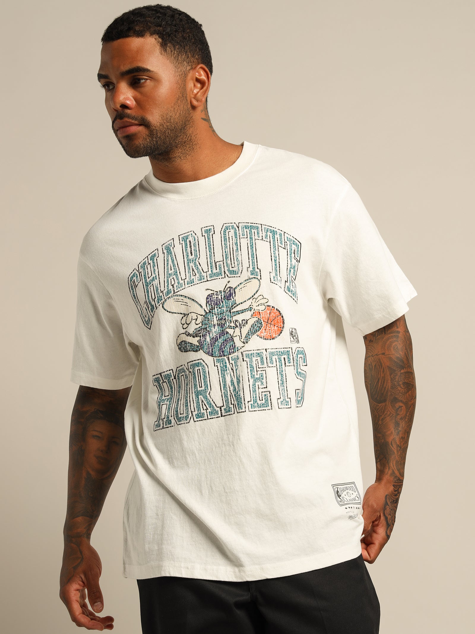 Charlotte Hornets T-Shirt in Vintage White