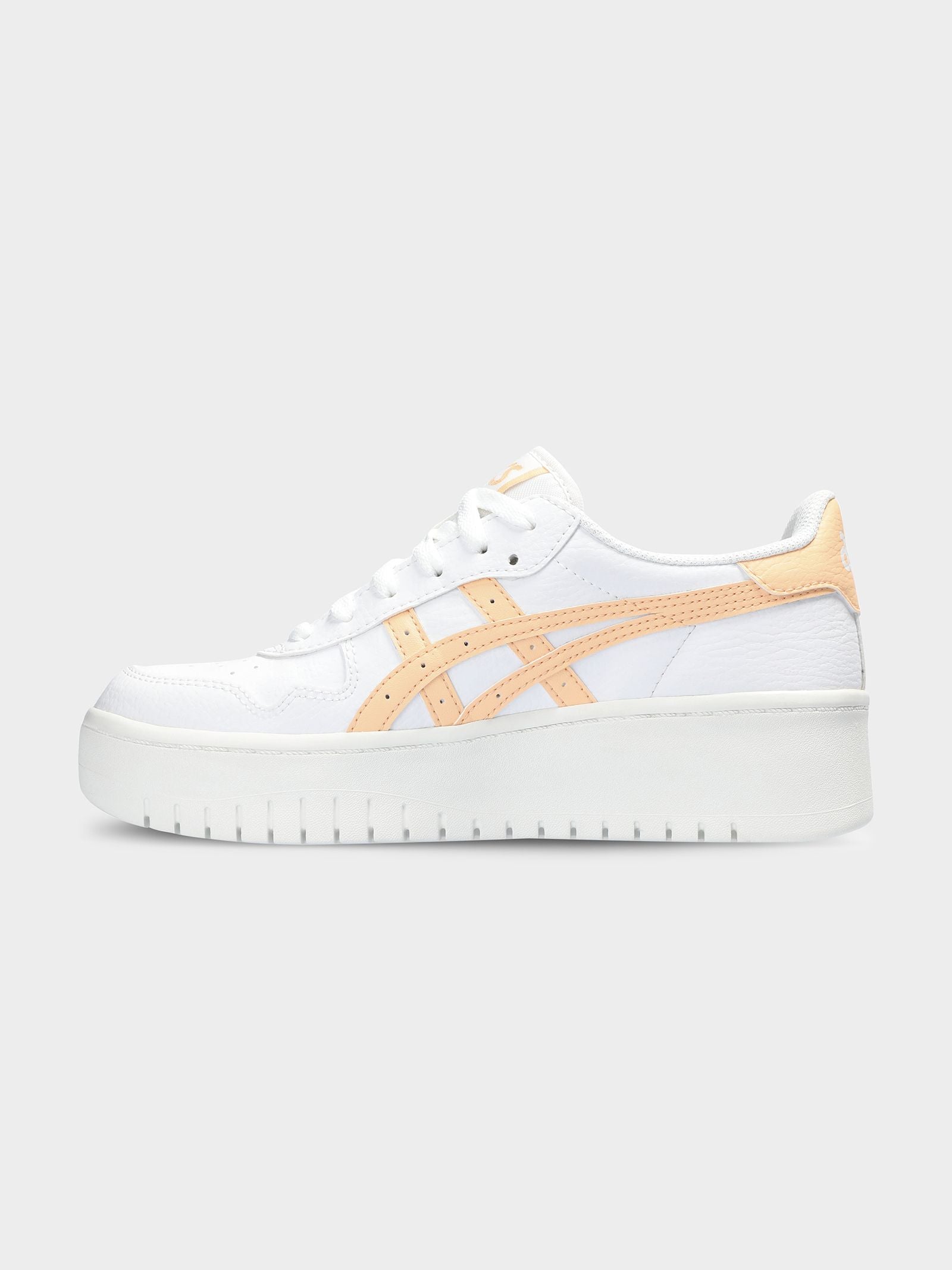 Womens Japan Sneaker Platform in White & Apricot