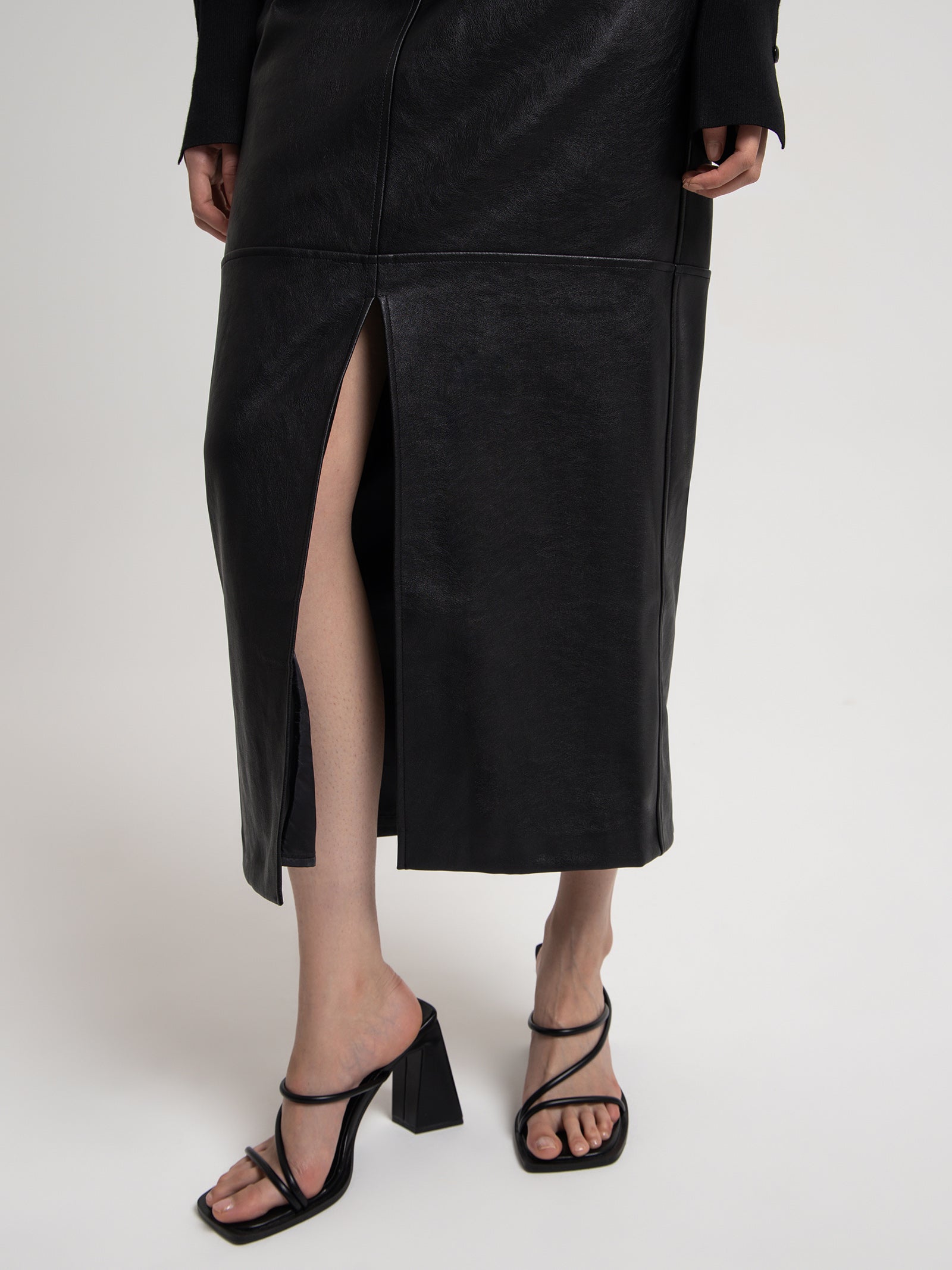 Ascend PU Maxi Skirt in Black