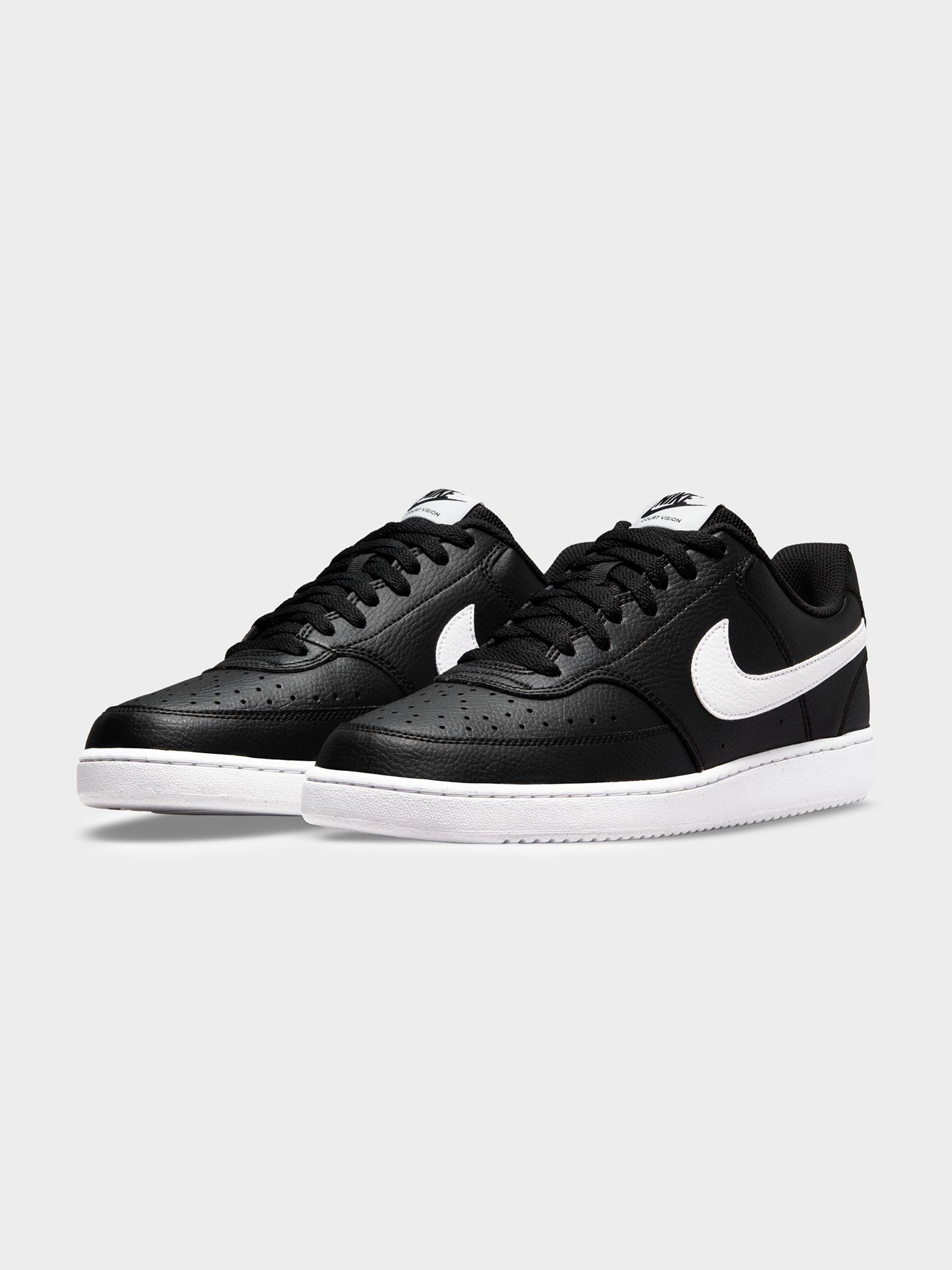 Mens Court Vision Low Sneakers in Black & White