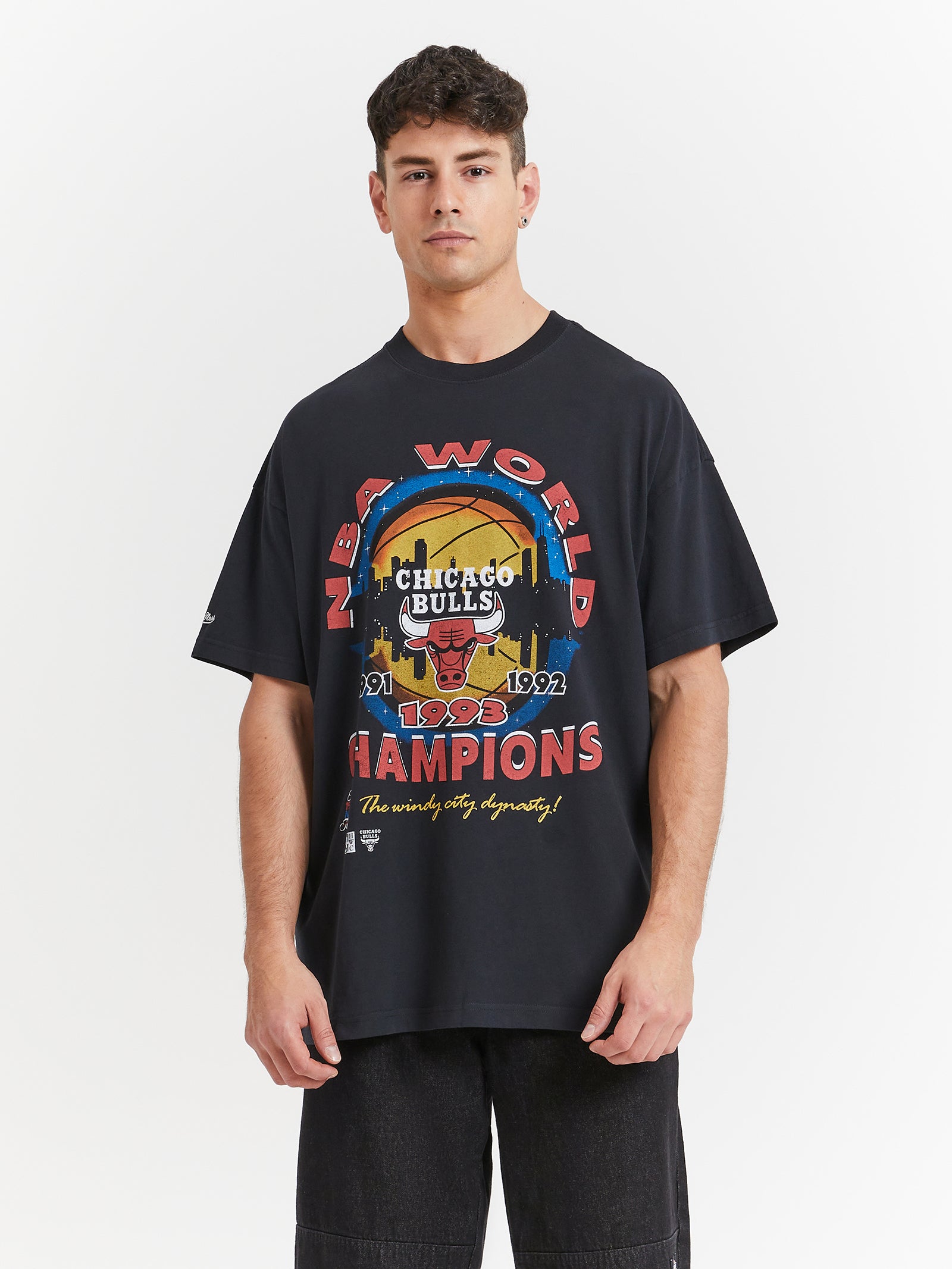 Finals Champions Chicago Bulls T-Shirt Faded Black