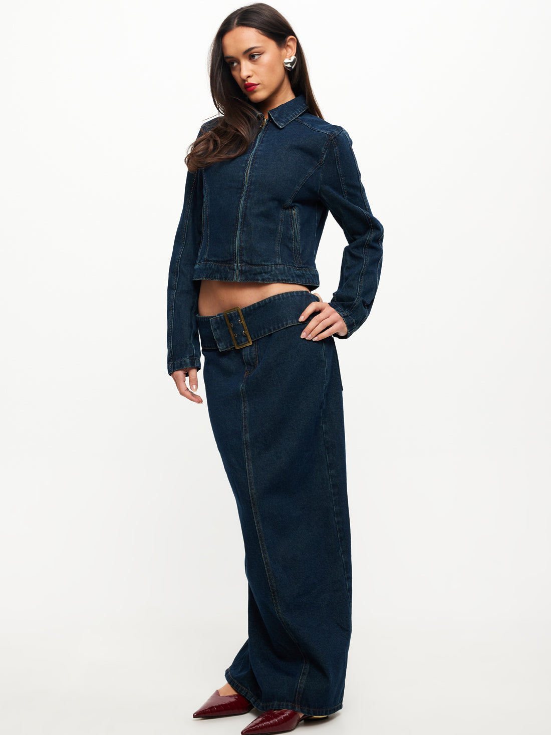 Uma Denim Midi in Denim Blue