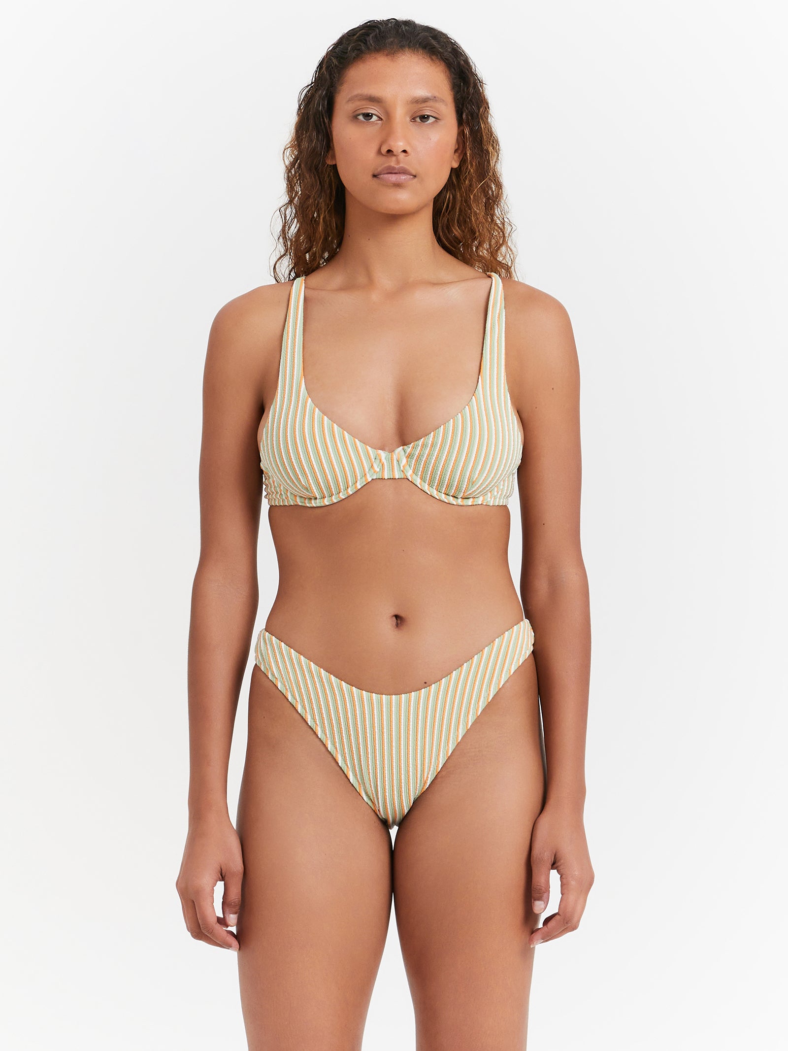 Sunbather Stripe Underwire Top in Green