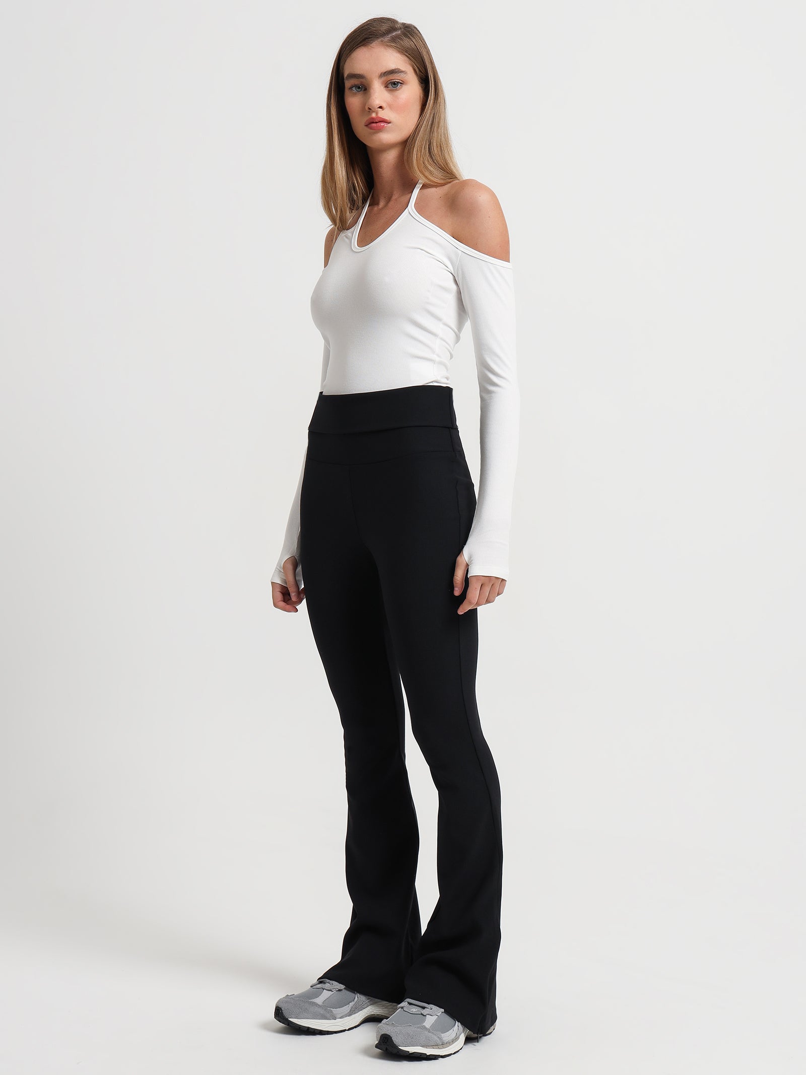 Rima Rib Ponte Pants in Black