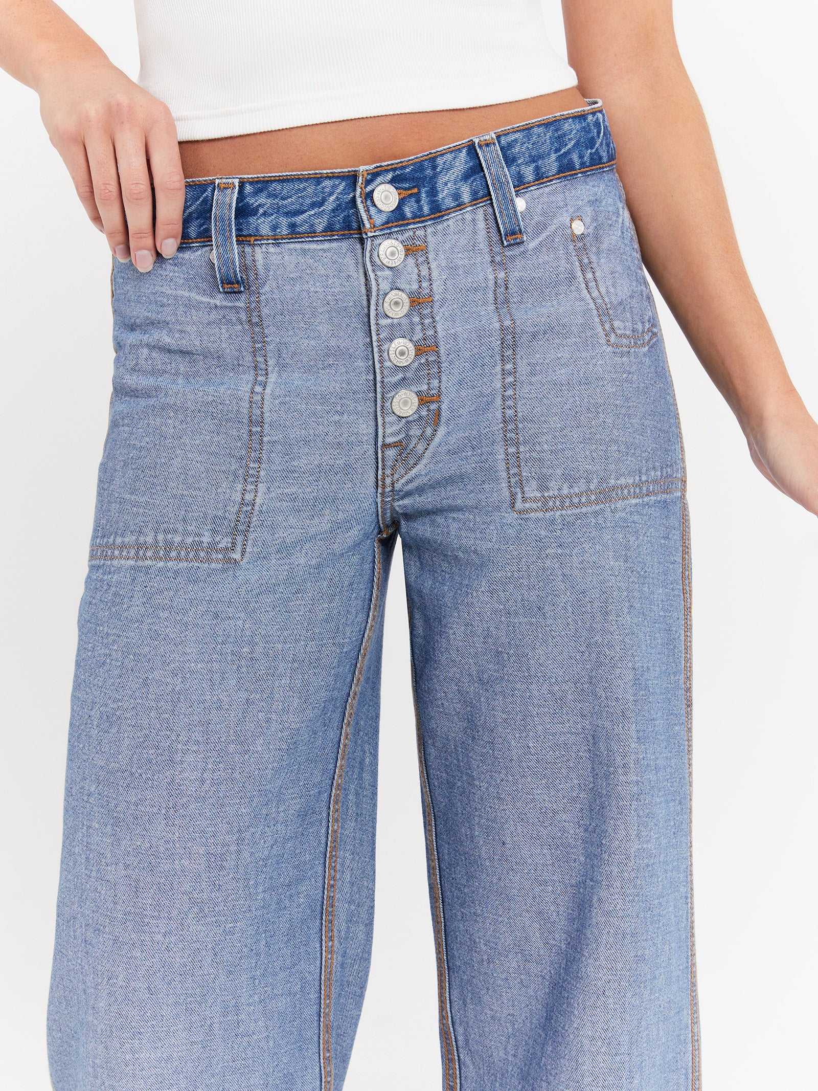 Reversible Baggy Dad Jeans in Soft As Butter Medium Blue