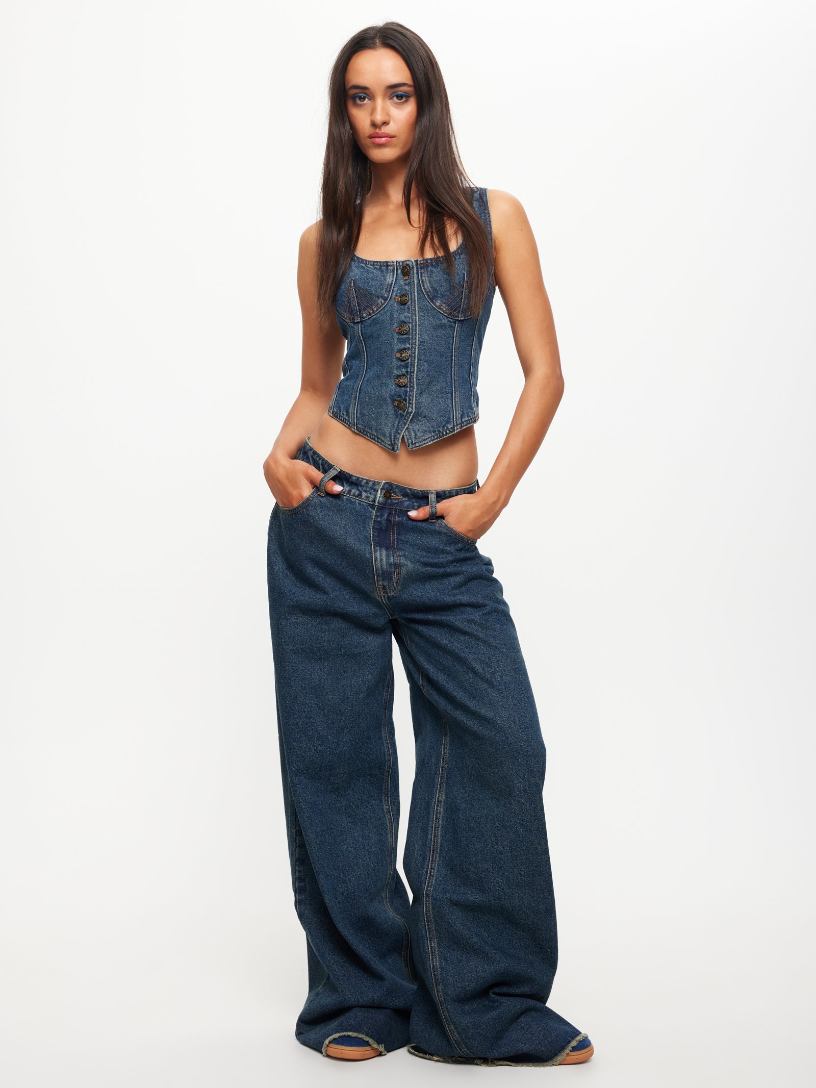 Eivissa Baggy Jeans in Denim Blue