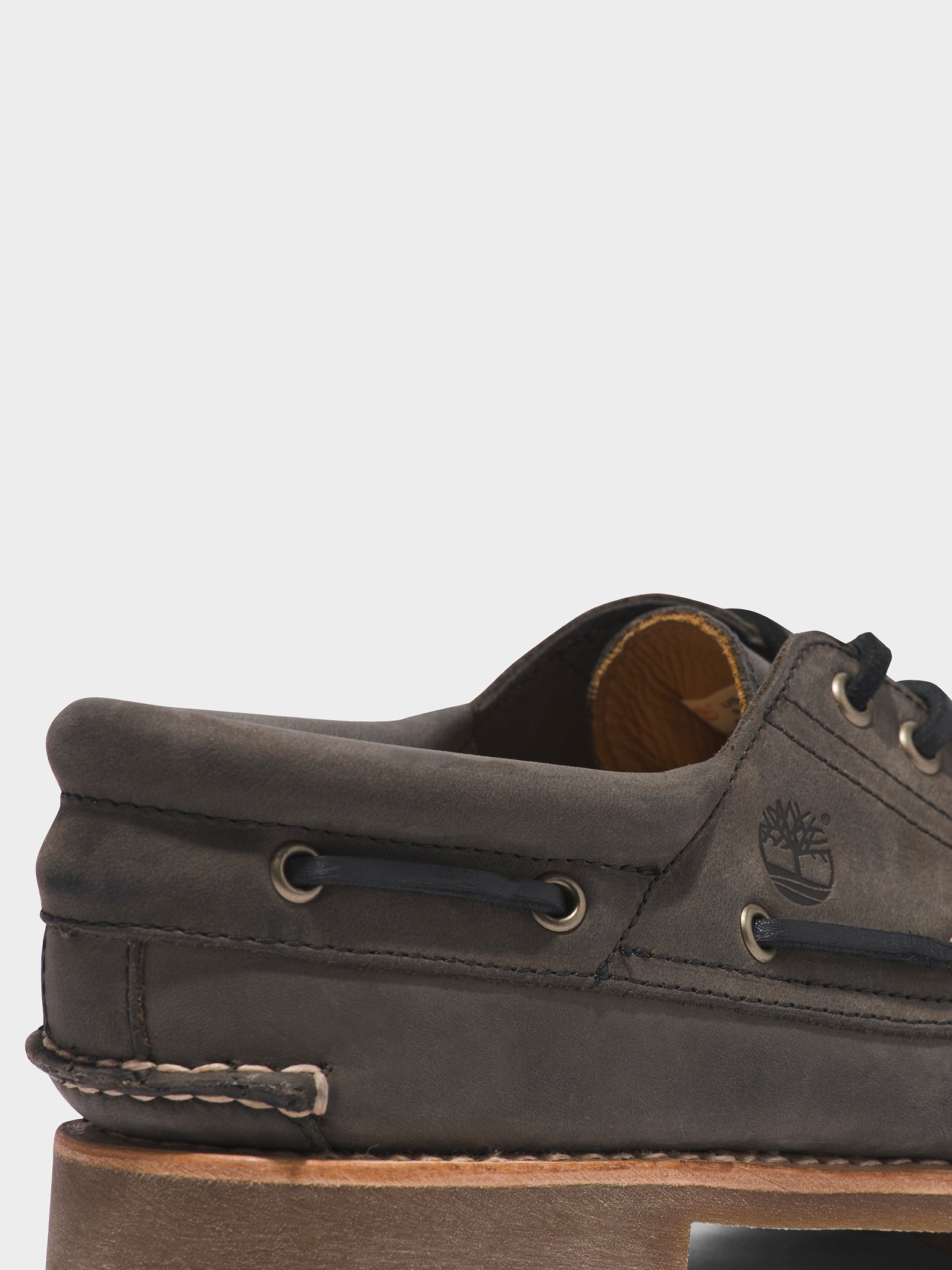 Mens 3 Eye Classic Lug Handsewn Boat Shoes in Grey