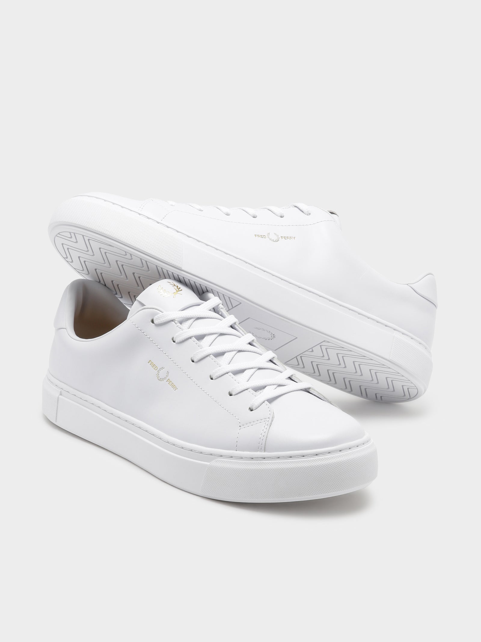 Mens B71 Sneakers in White & Gold