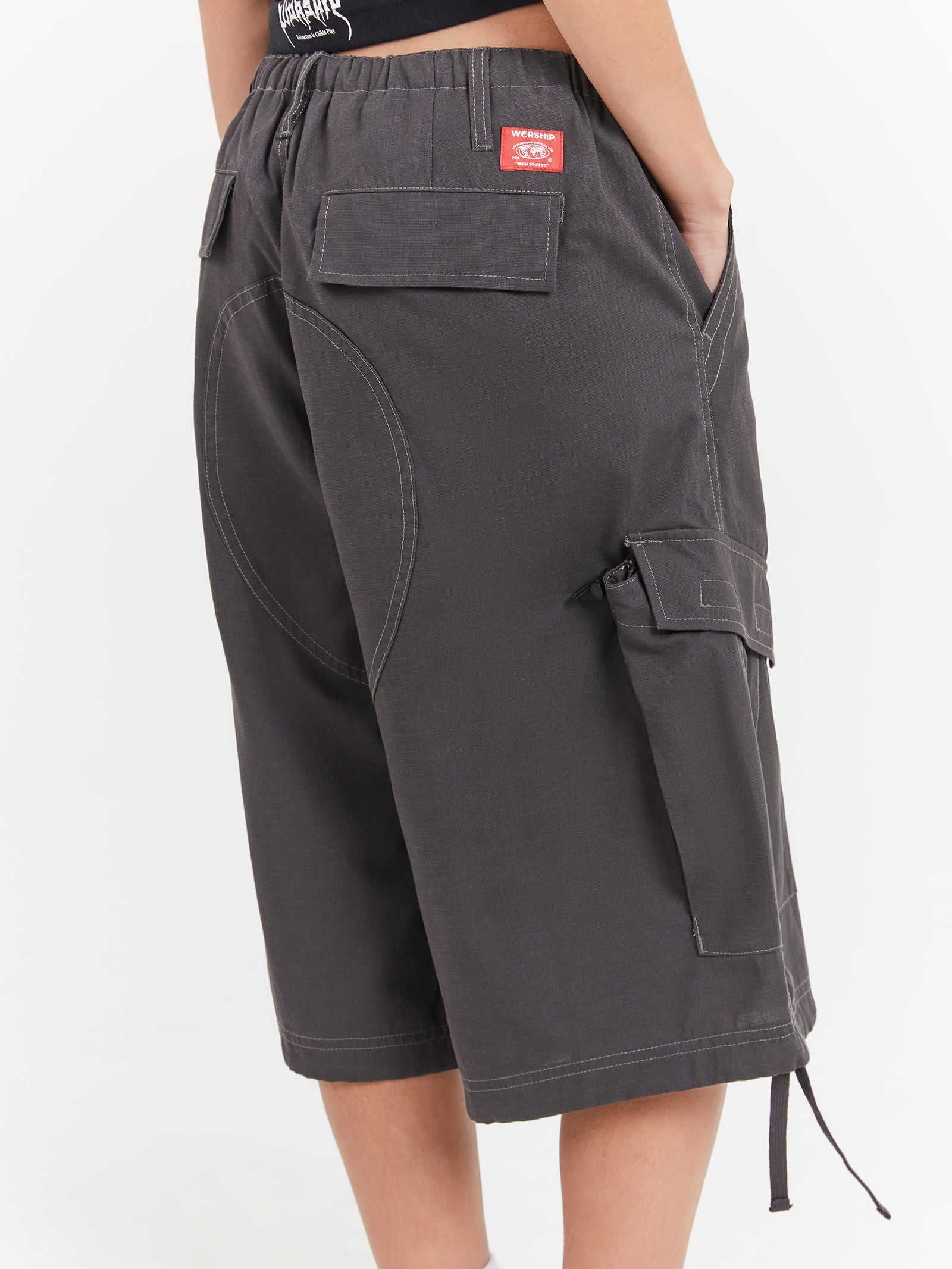 Recreation Cargo Shorts in Dark Charcoal