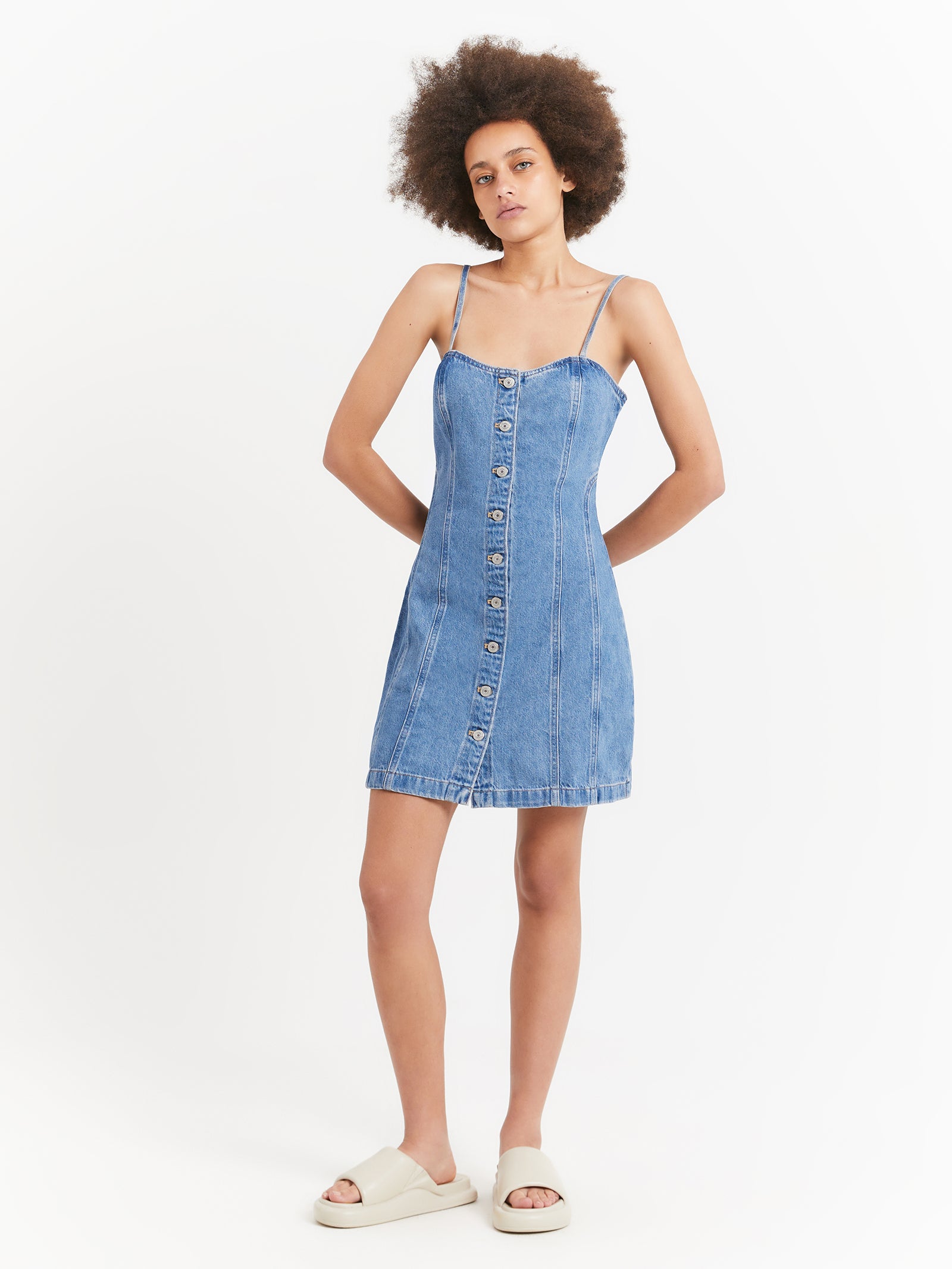 Malene Bustier Dress in Soft As Butter Blue