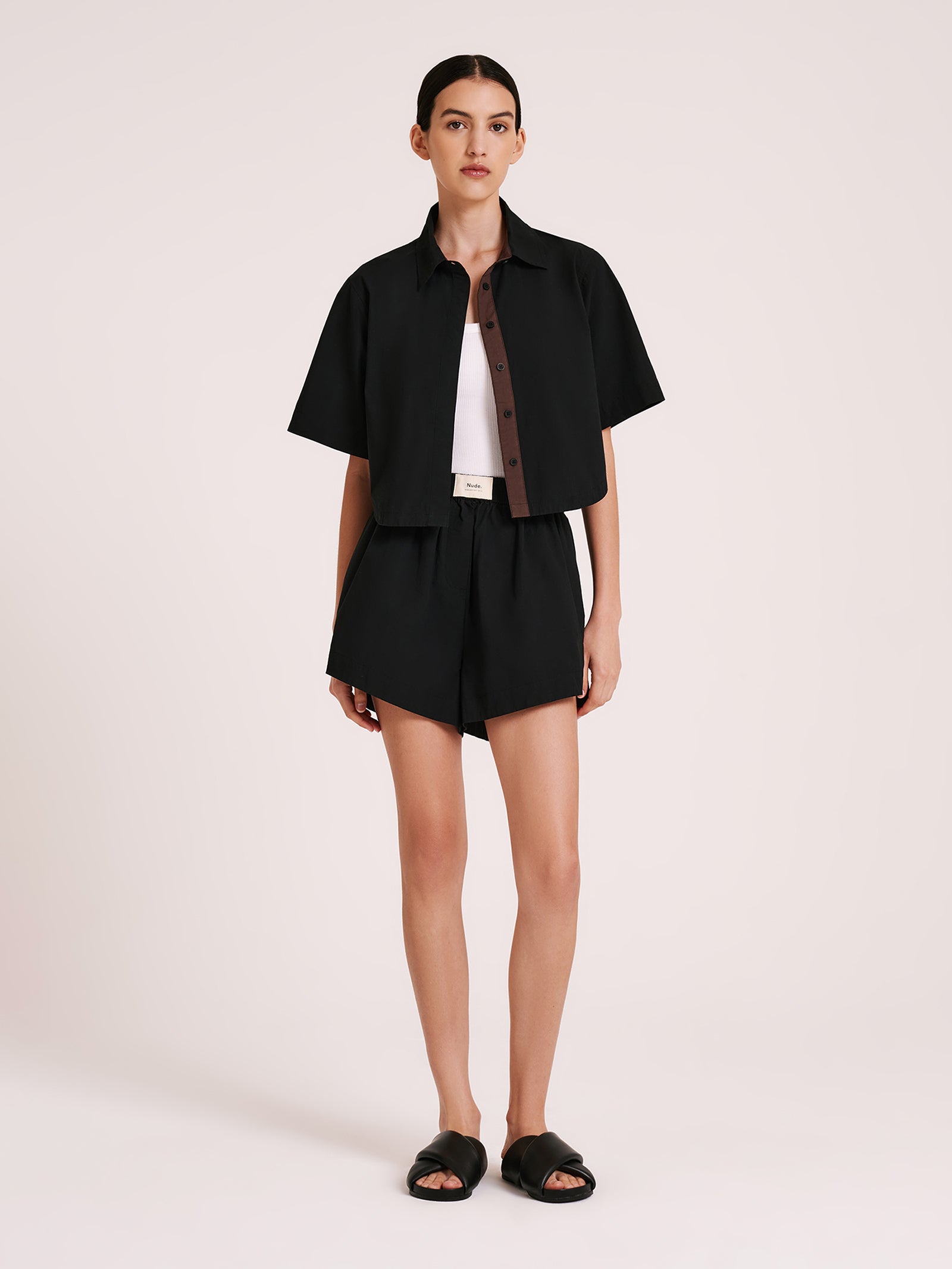 Raen Poplin Shirt in Black