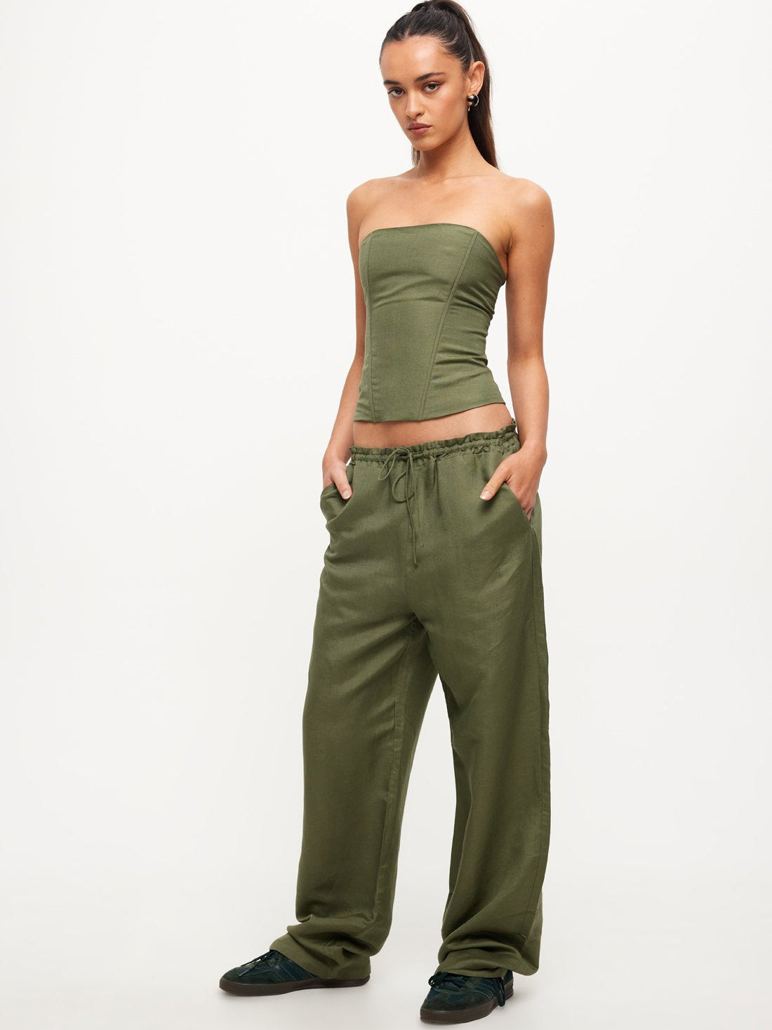 Catalonia Tube Top in Khaki Green