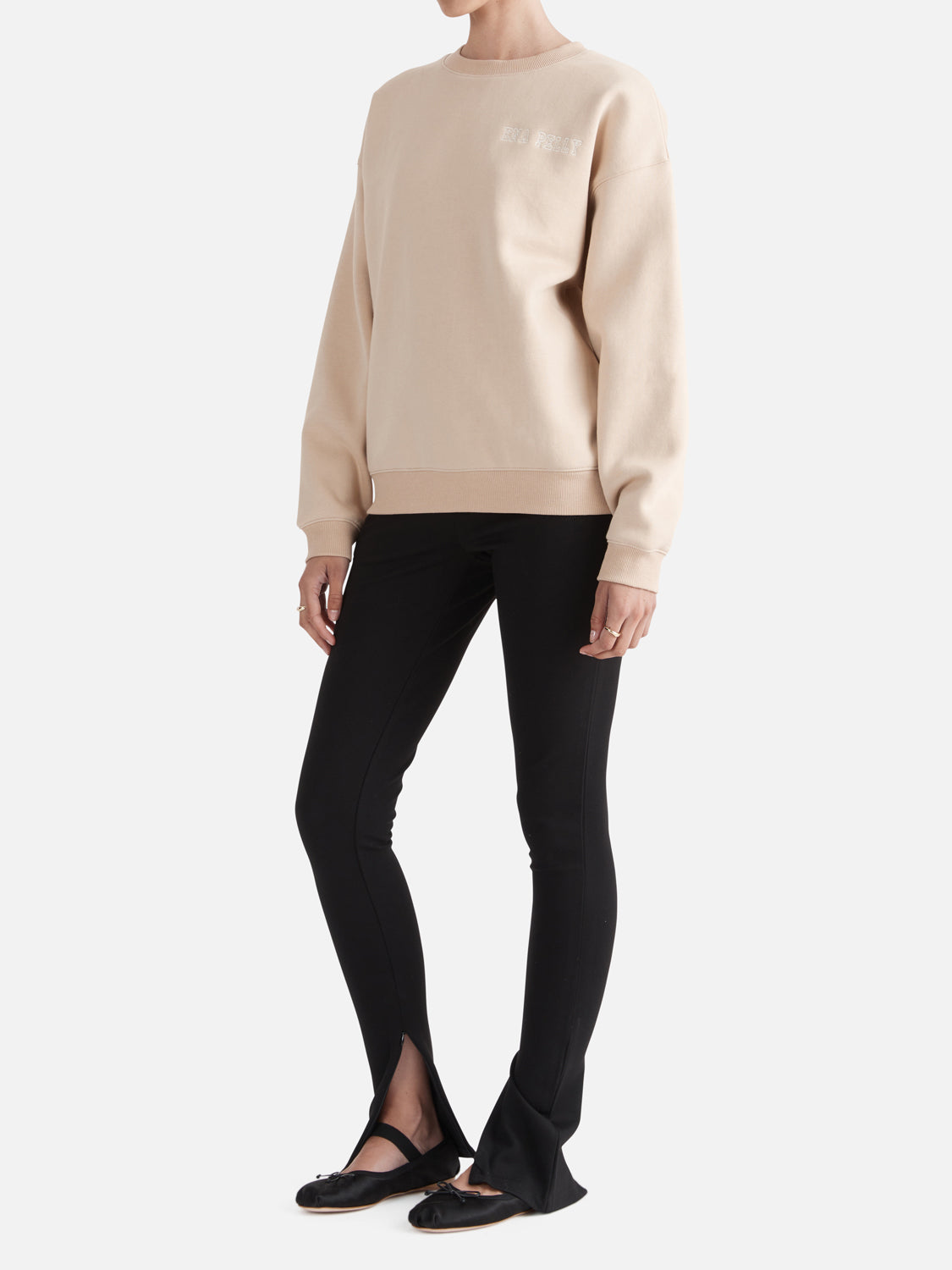 Logo Relaxed Sweater in Camel