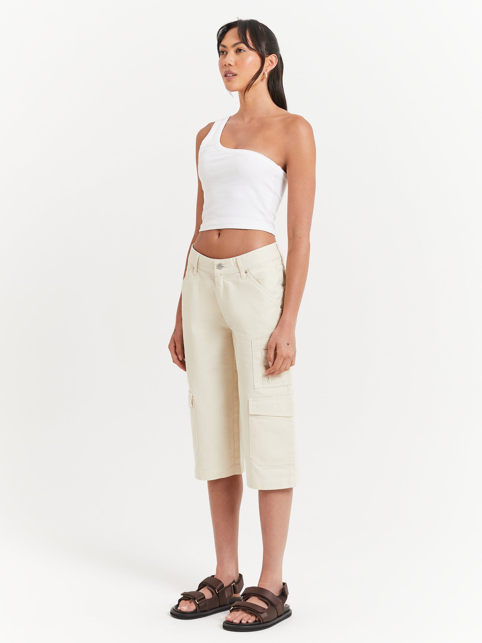 Celine Long Shorts in Alabaster