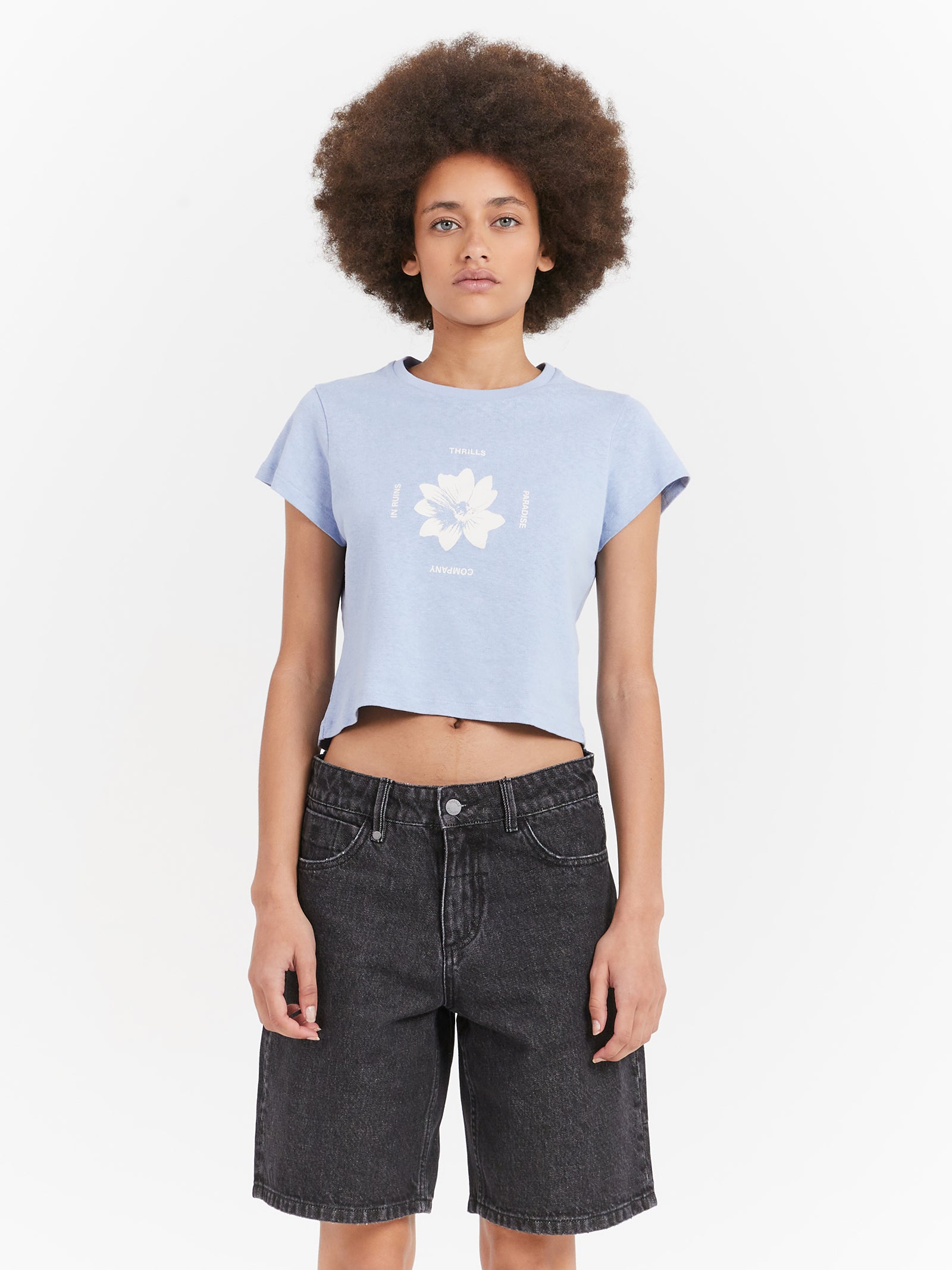 Love Me Not Mini T-Shirt in Sky Blue