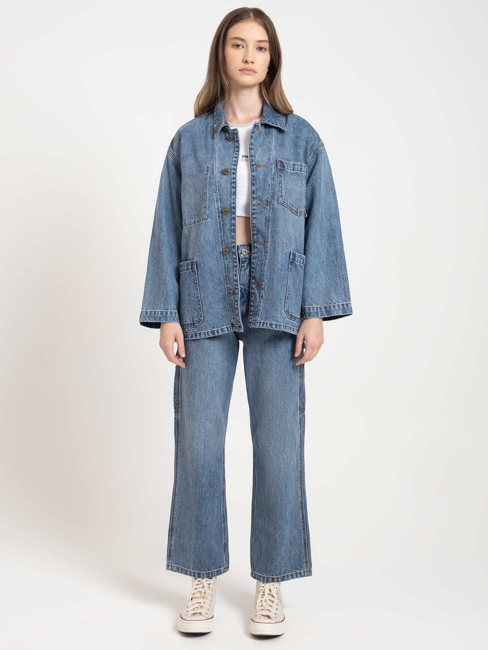 Hard Yakka Carpenter Jeans in Weathered Blue