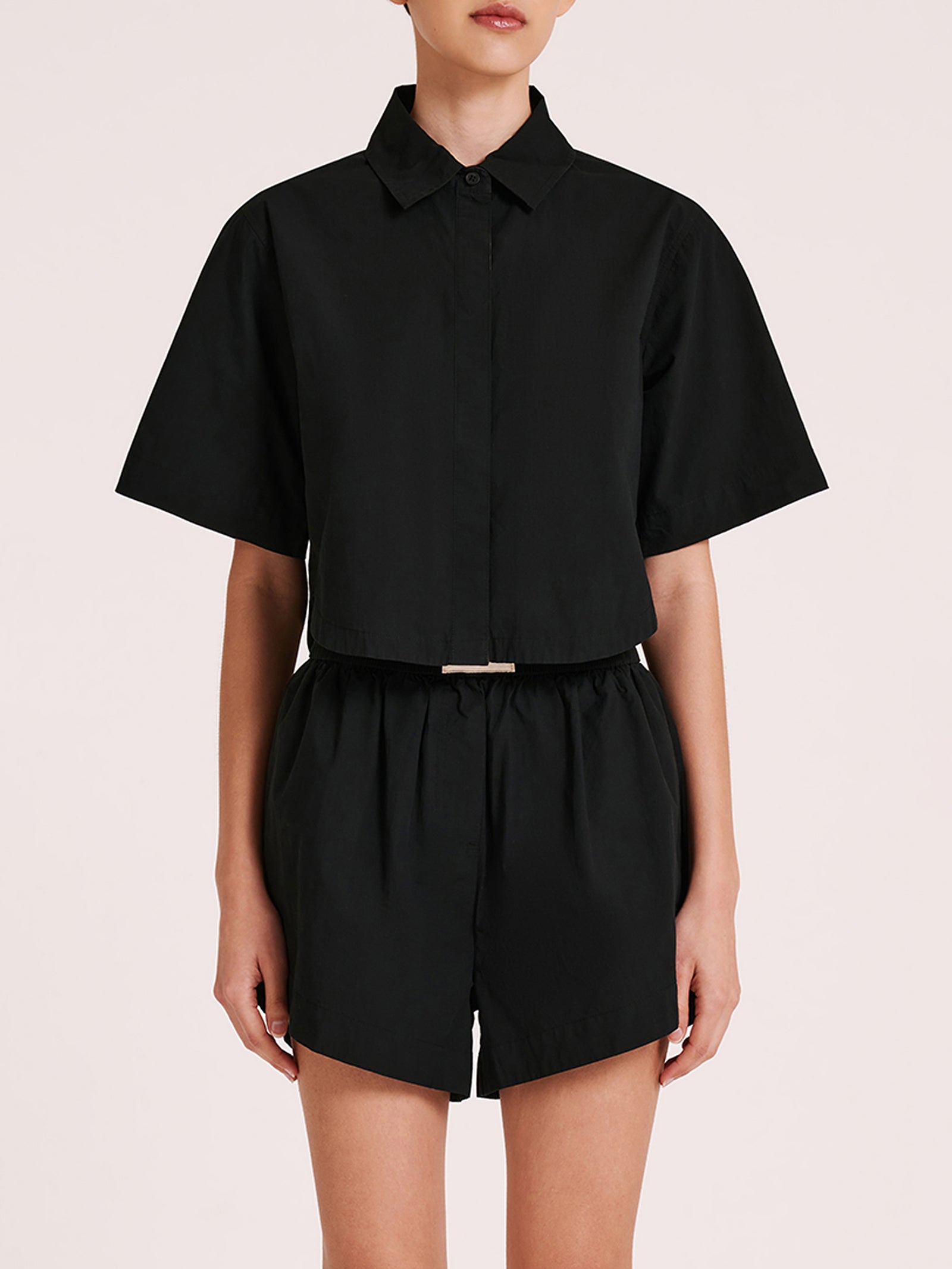 Raen Poplin Shirt in Black