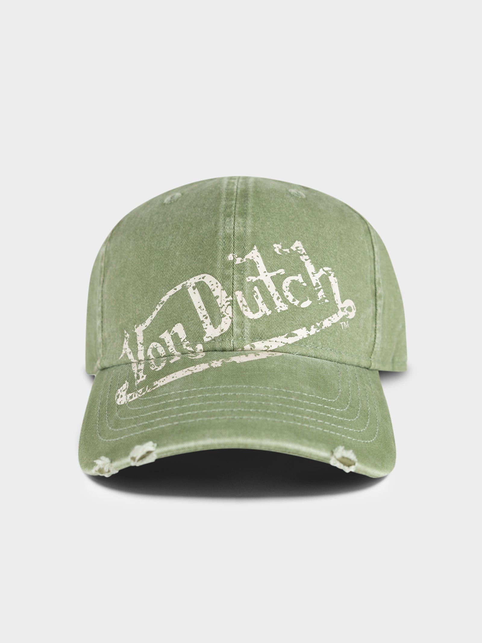 Distressed Dad Cap in Washed Green